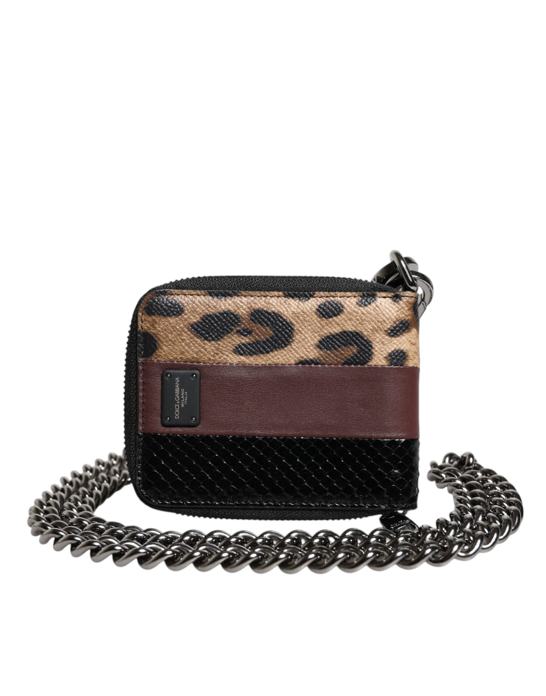 Dolce & Gabbana Multicolor Leopard Leather DG Bifold Card Holder Wallet | Regal Royce