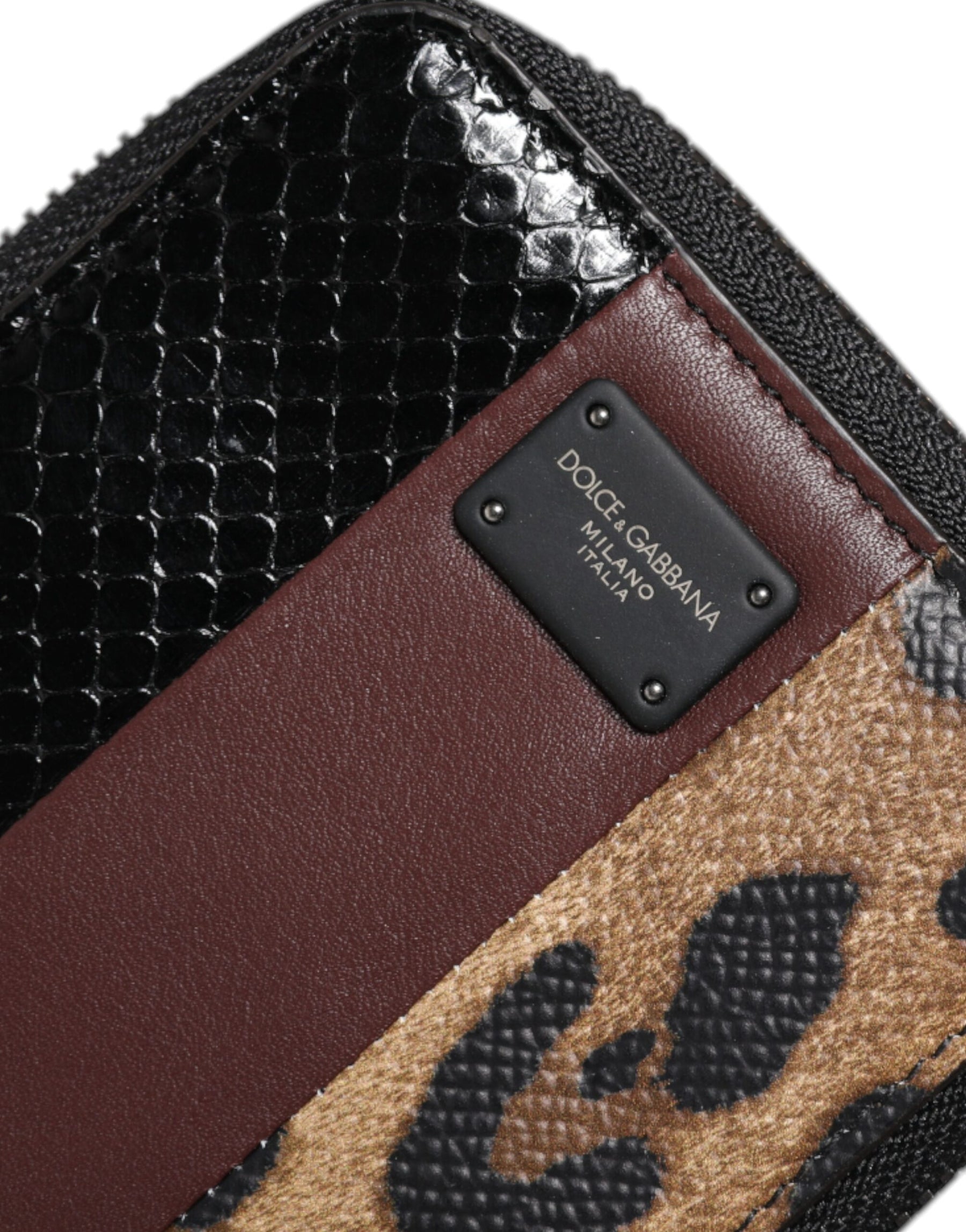 Dolce & Gabbana Multicolor Leopard Leather DG Bifold Card Holder Wallet | Regal Royce