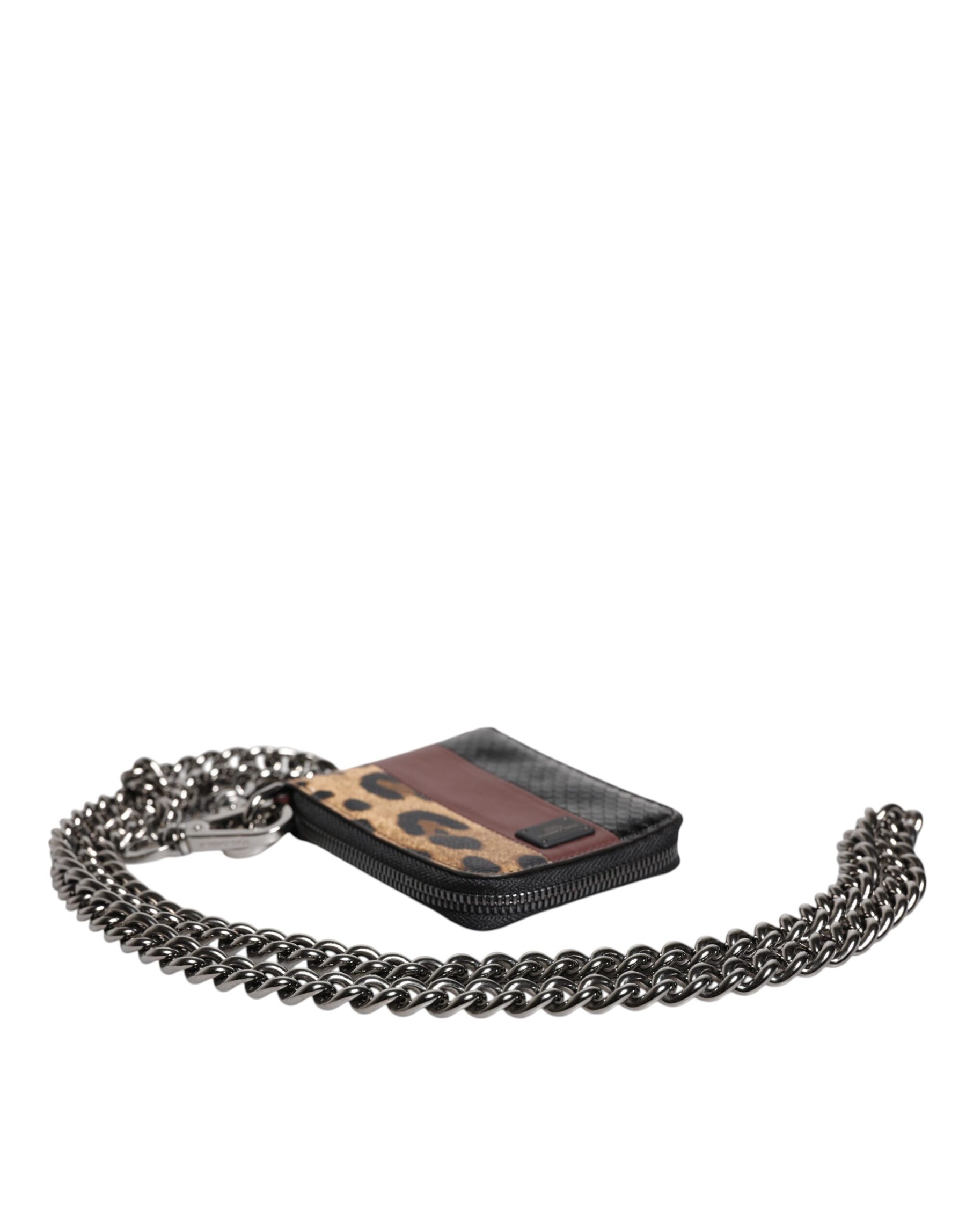 Dolce & Gabbana Multicolor Leopard Leather DG Bifold Card Holder Wallet | Regal Royce