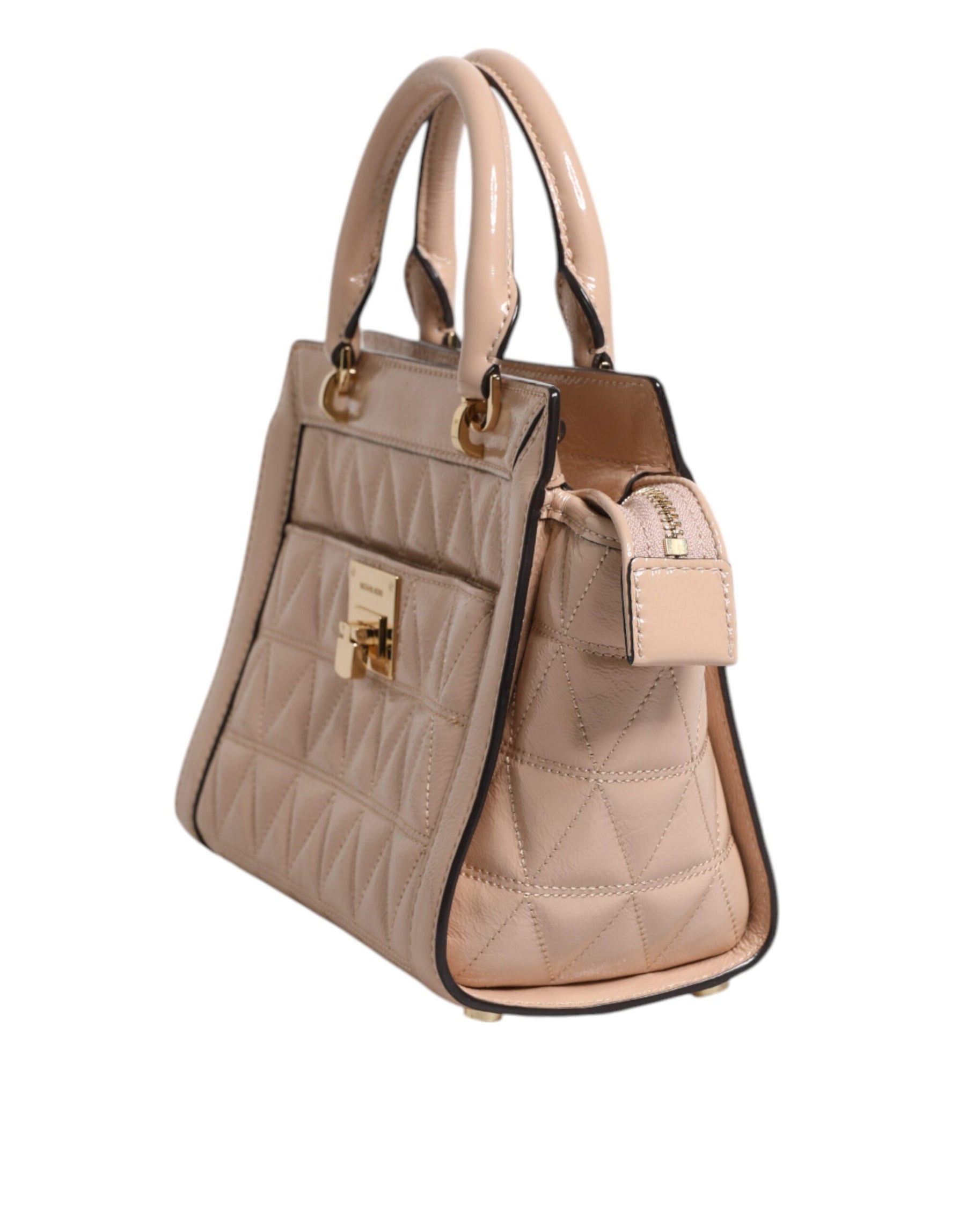 Michael Kors Peach Quilted Leather Logo Crossbody VIVIANNE Messenger Bag | Regal Royce