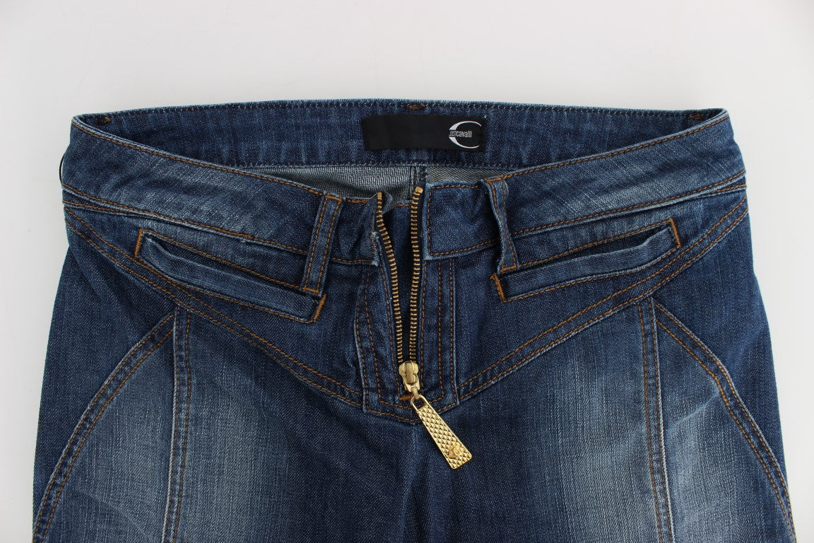 Cavalli Blue Wash Cotton Stretch Boot Cut Jeans | Regal Royce