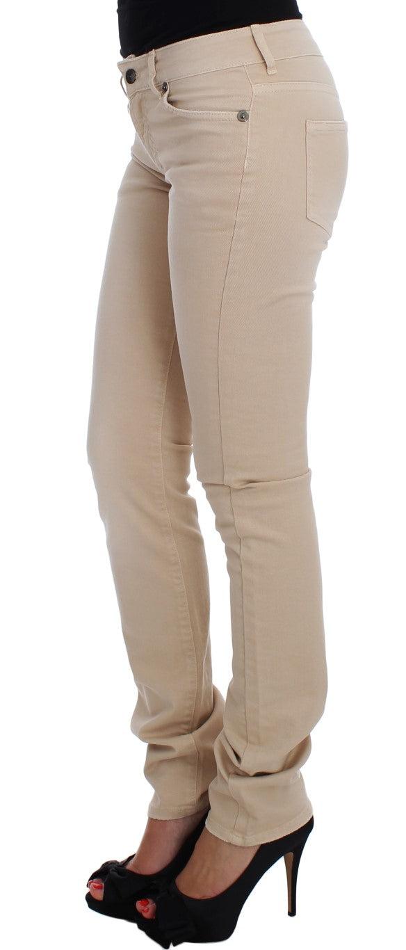 Cavalli Beige Wash Slim Fit Cotton Stretch Jeans | Regal Royce