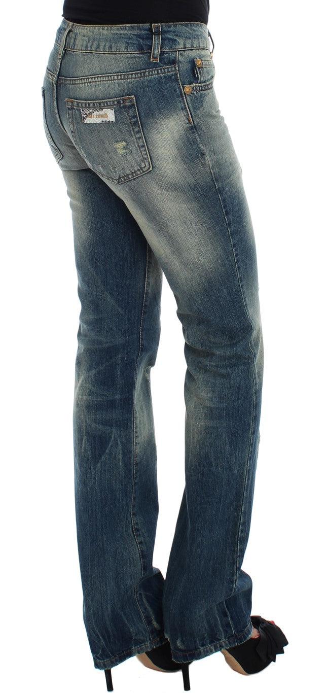 Cavalli Blue Cotton Low Waist Jeans | Regal Royce