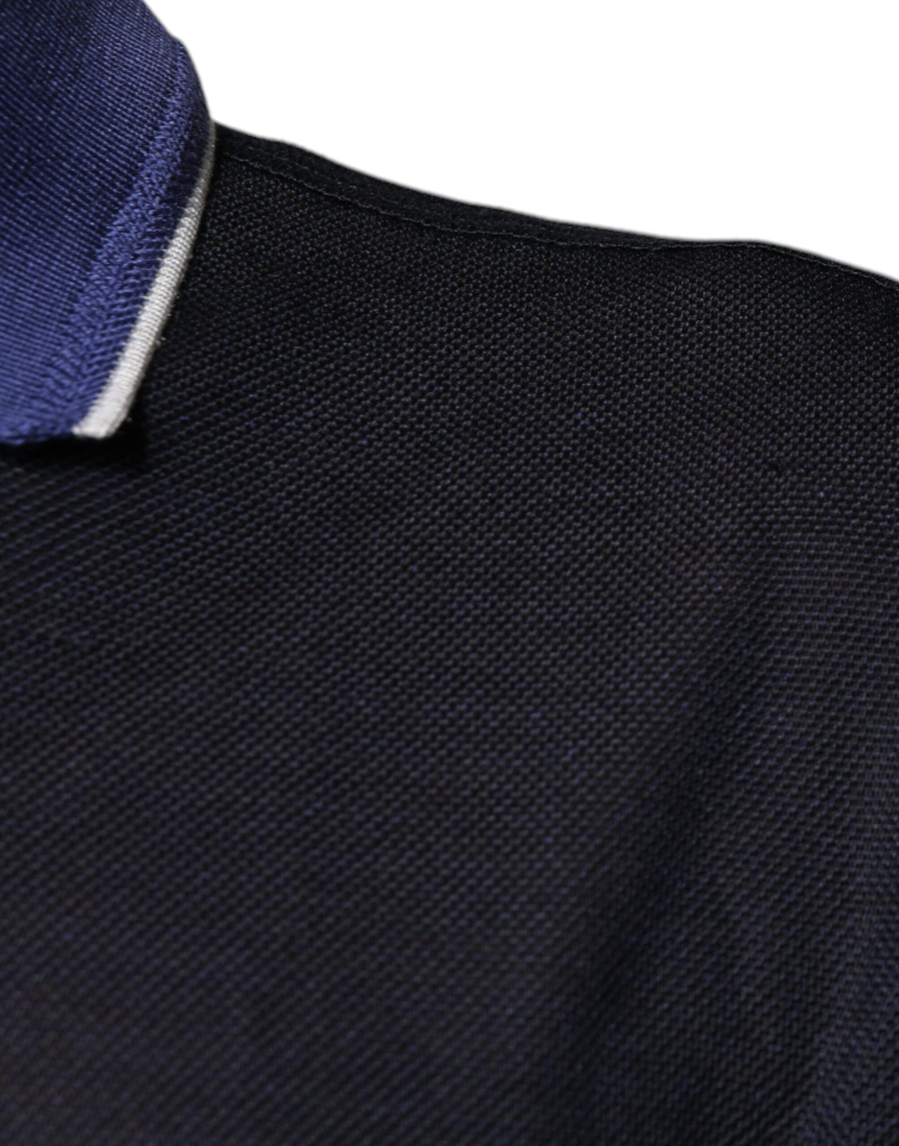 Dolce & Gabbana Blue Silk Collared Short Sleeves Polo T-shirt | Regal Royce