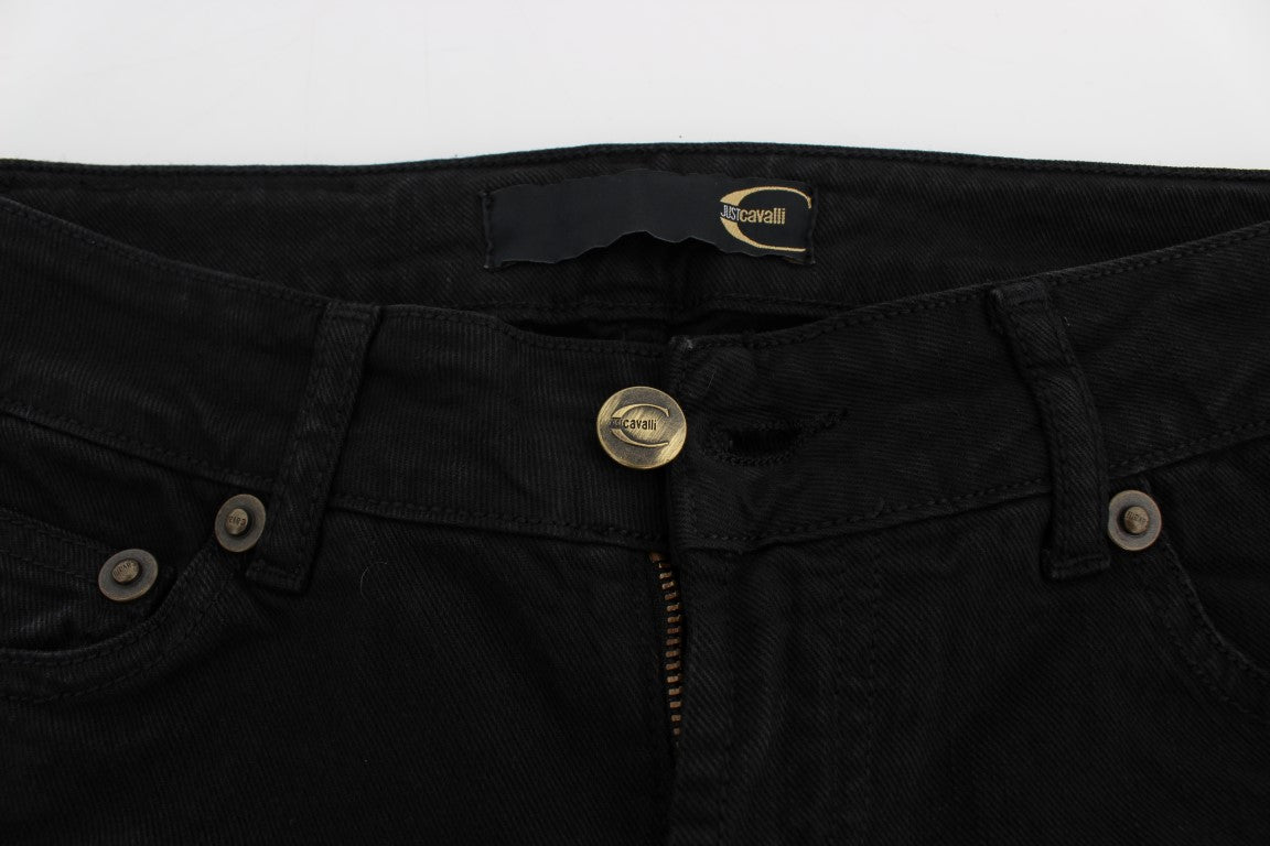 Cavalli Black Cotton Stretch Slim Skinny Fit Jeans | Regal Royce