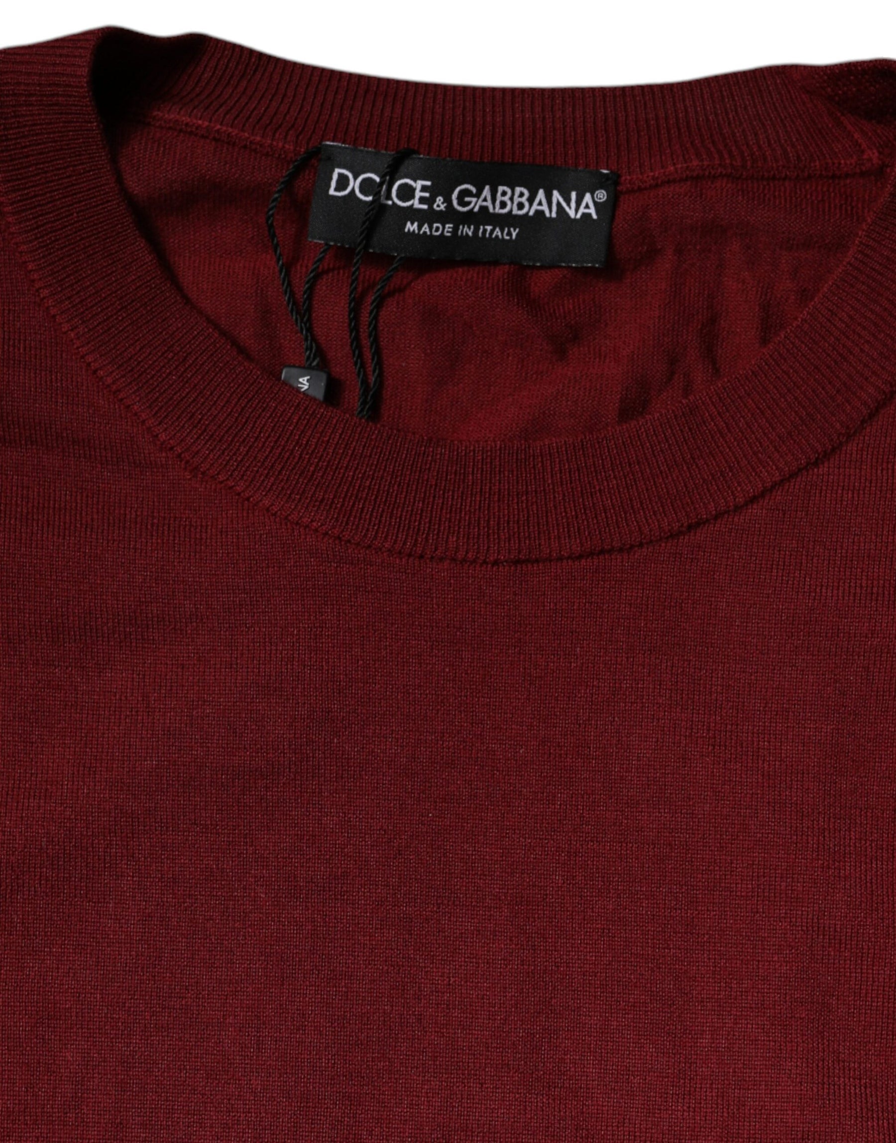 Dolce & Gabbana Maroon Cashmere Crew Neck Pullover Sweater | Regal Royce
