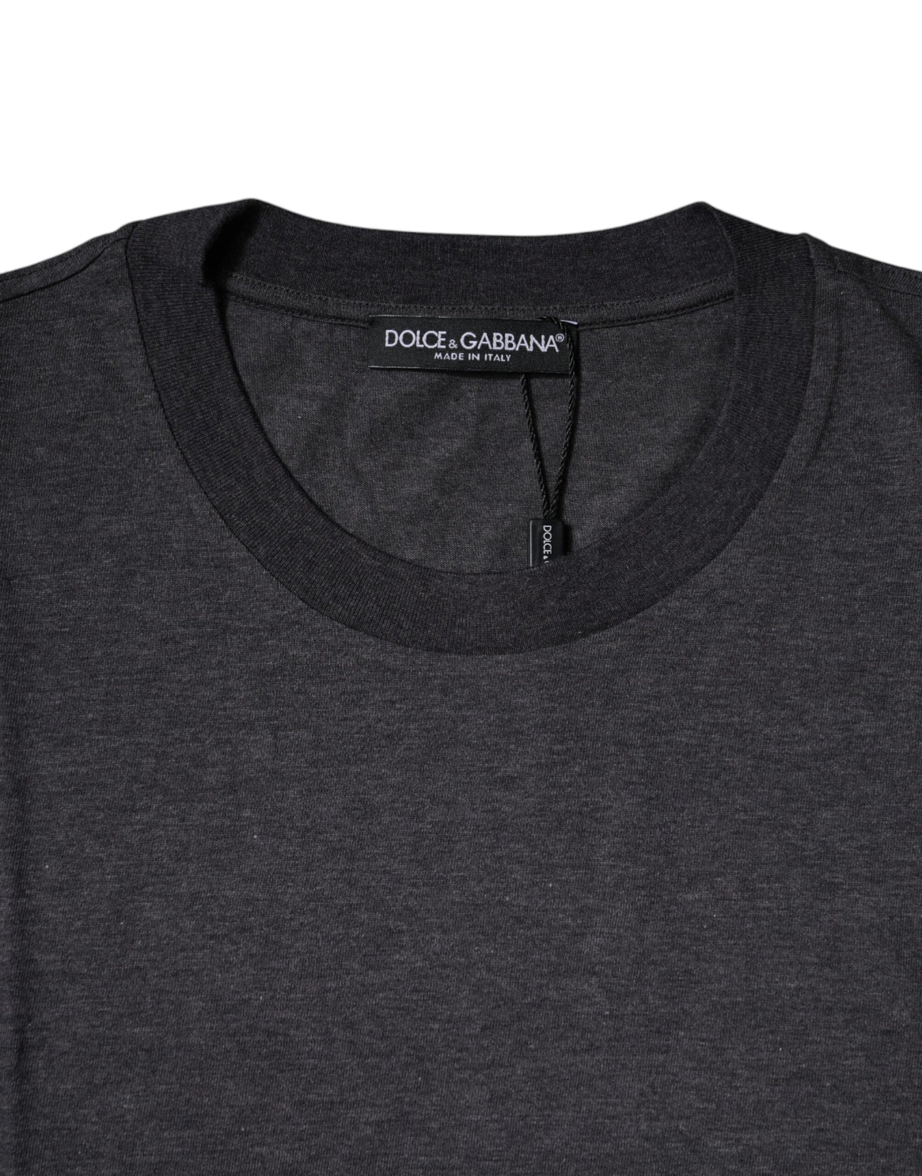 Dolce & Gabbana Dark Gray Crew Neck Short Sleeves T-shirt | Regal Royce