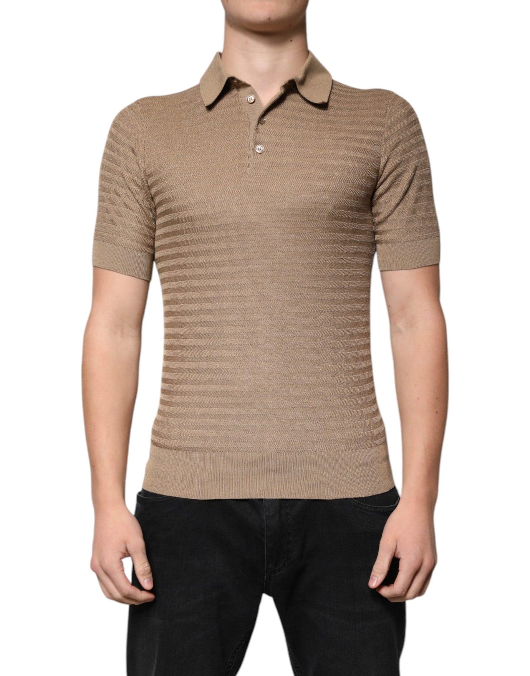 Dolce & Gabbana Brown Collared Short Sleeves Polo T-shirt | Regal Royce