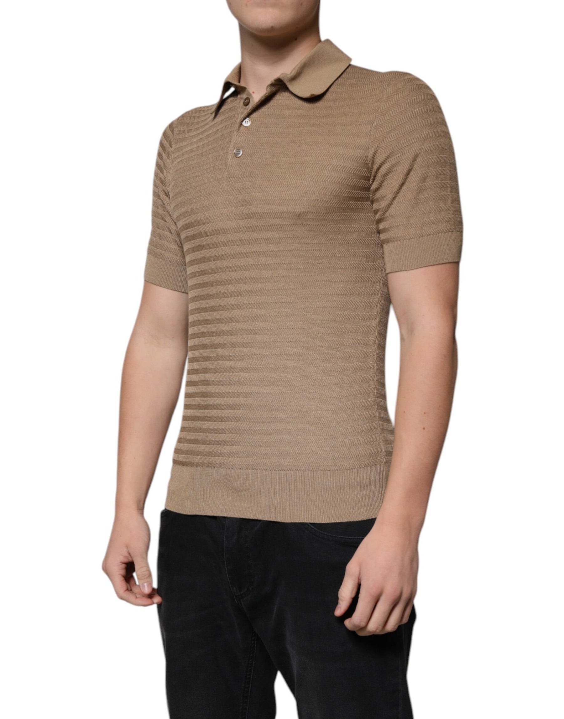 Dolce & Gabbana Brown Collared Short Sleeves Polo T-shirt | Regal Royce