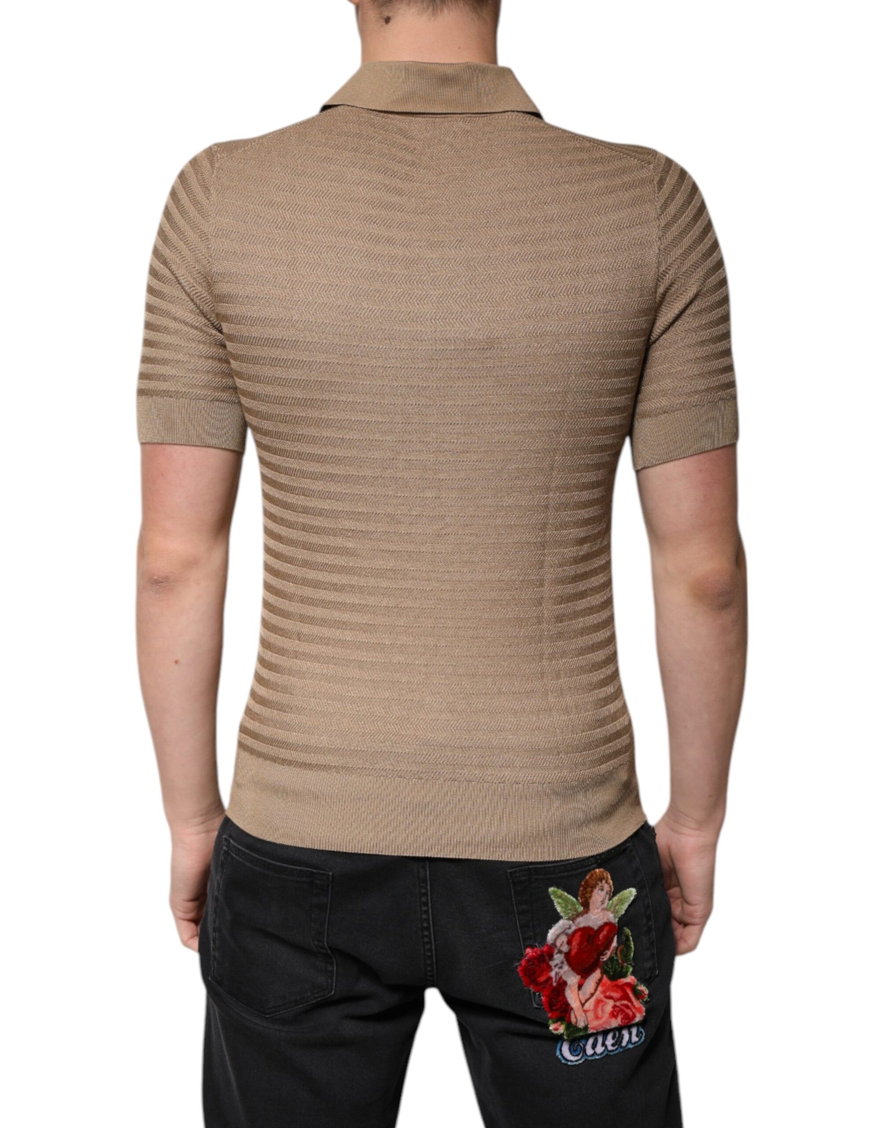 Dolce & Gabbana Brown Collared Short Sleeves Polo T-shirt | Regal Royce