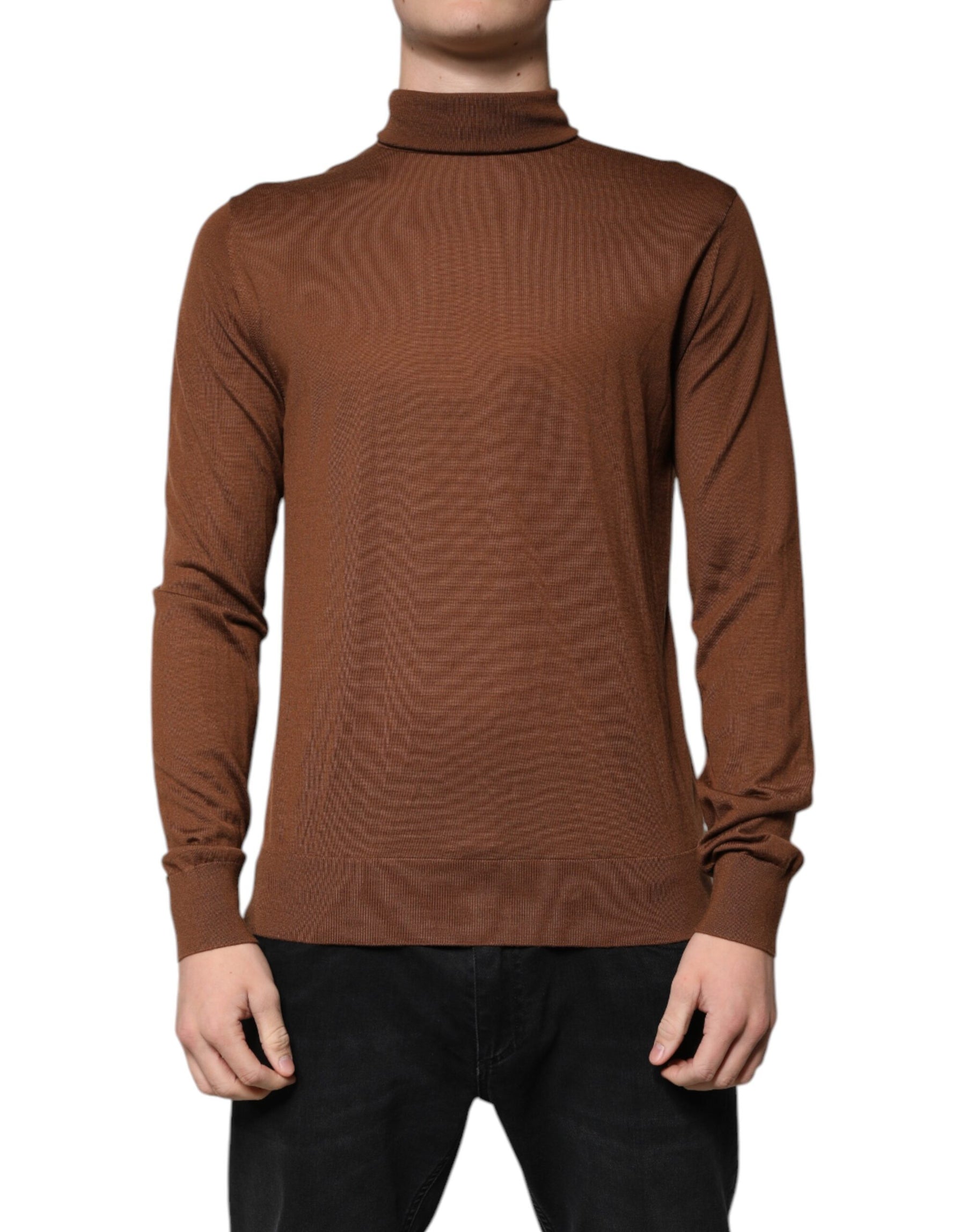 Dolce & Gabbana Brown Cashmere Turtleneck Pullover Sweater | Regal Royce