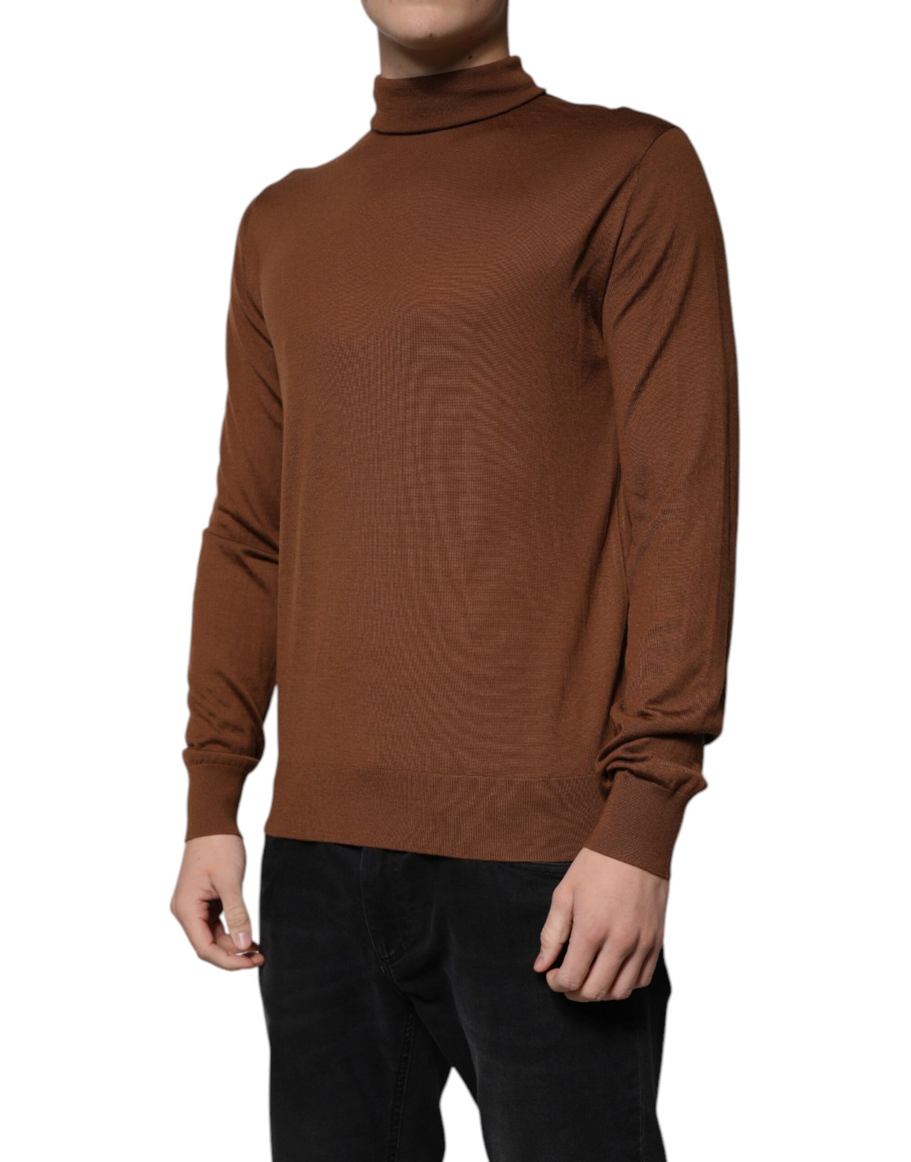 Dolce & Gabbana Brown Cashmere Turtleneck Pullover Sweater | Regal Royce