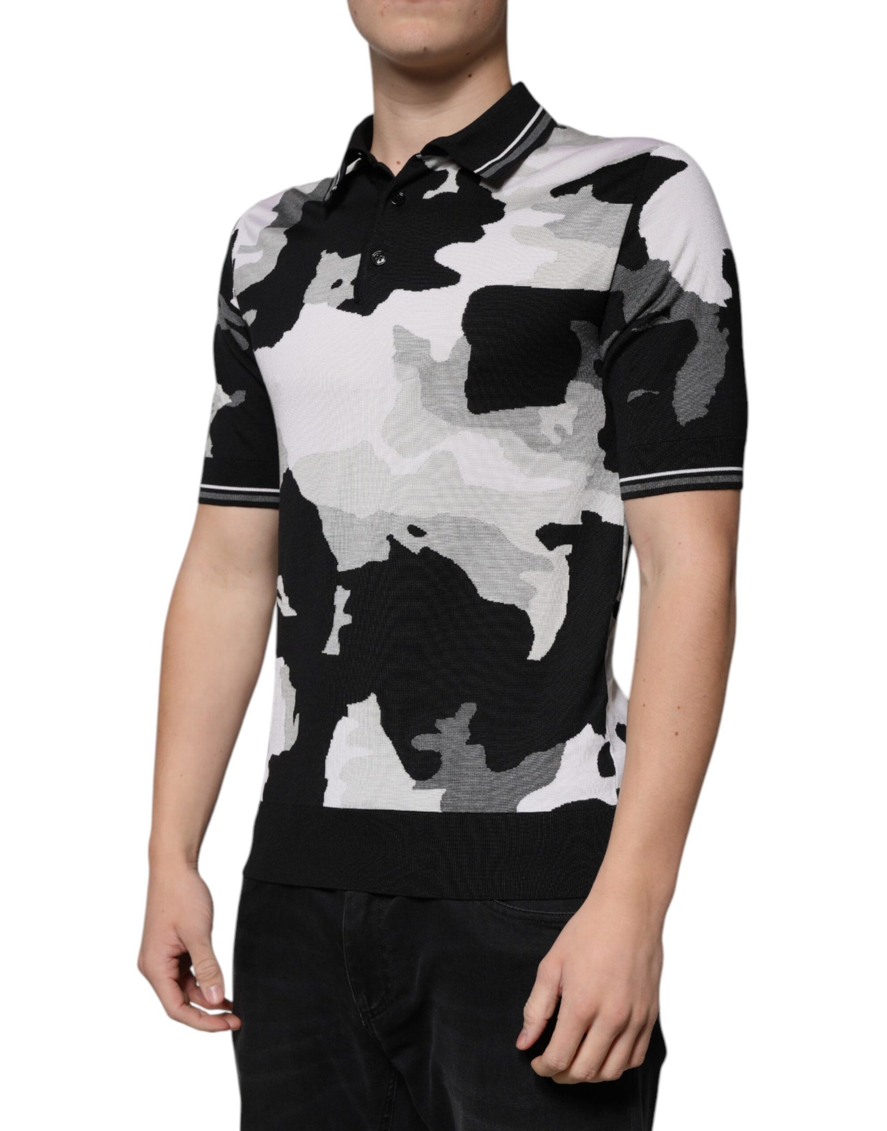 Dolce & Gabbana Multicolor Camouflage Collared Polo T-shirt | Regal Royce