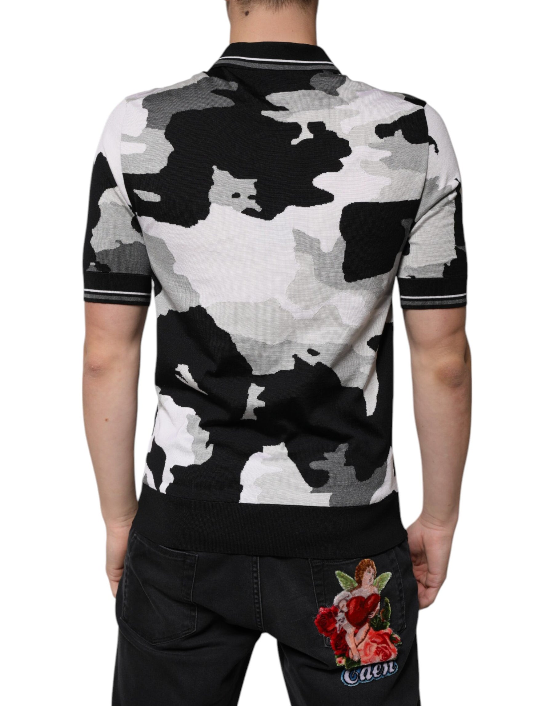 Dolce & Gabbana Multicolor Camouflage Collared Polo T-shirt | Regal Royce