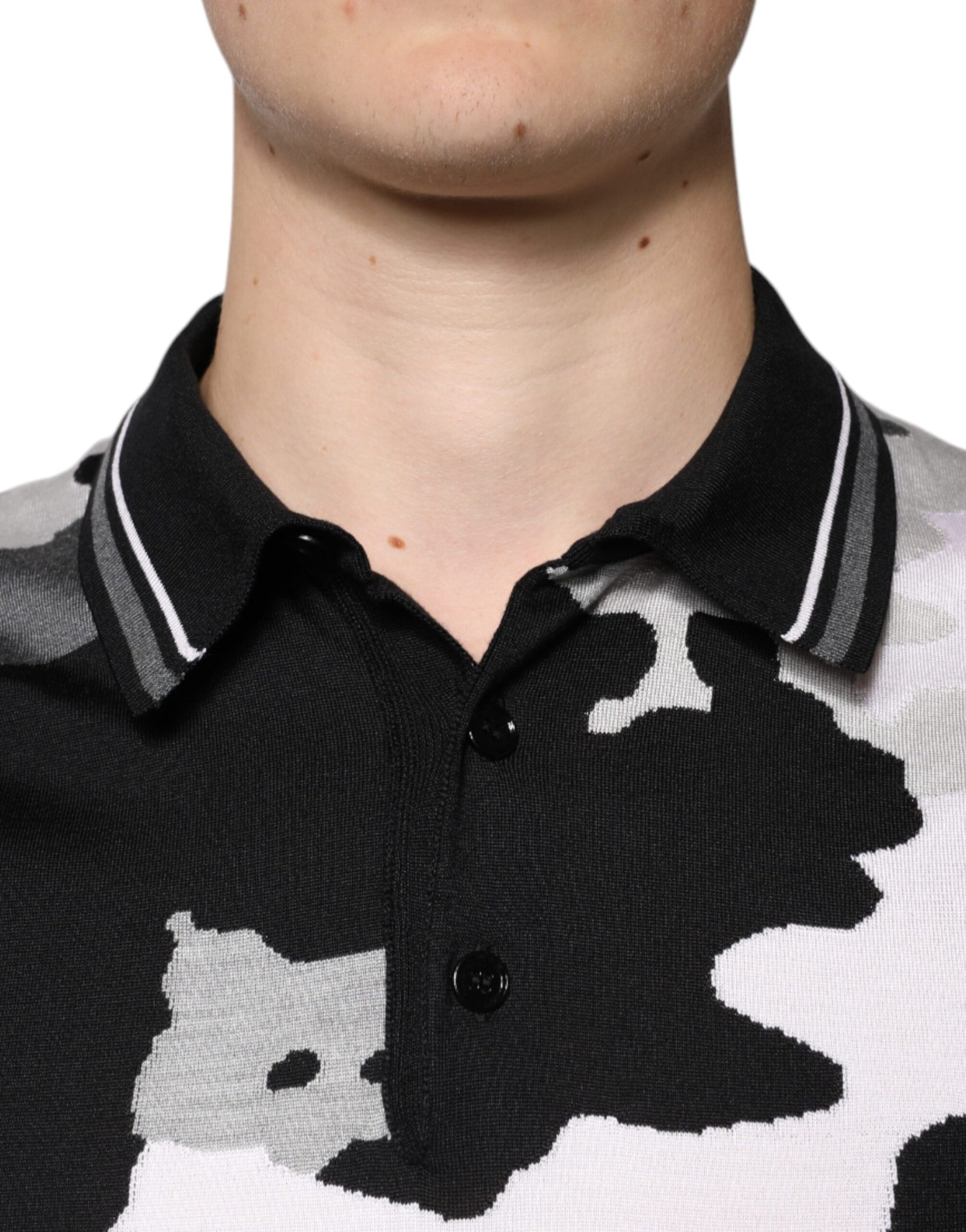 Dolce & Gabbana Multicolor Camouflage Collared Polo T-shirt | Regal Royce