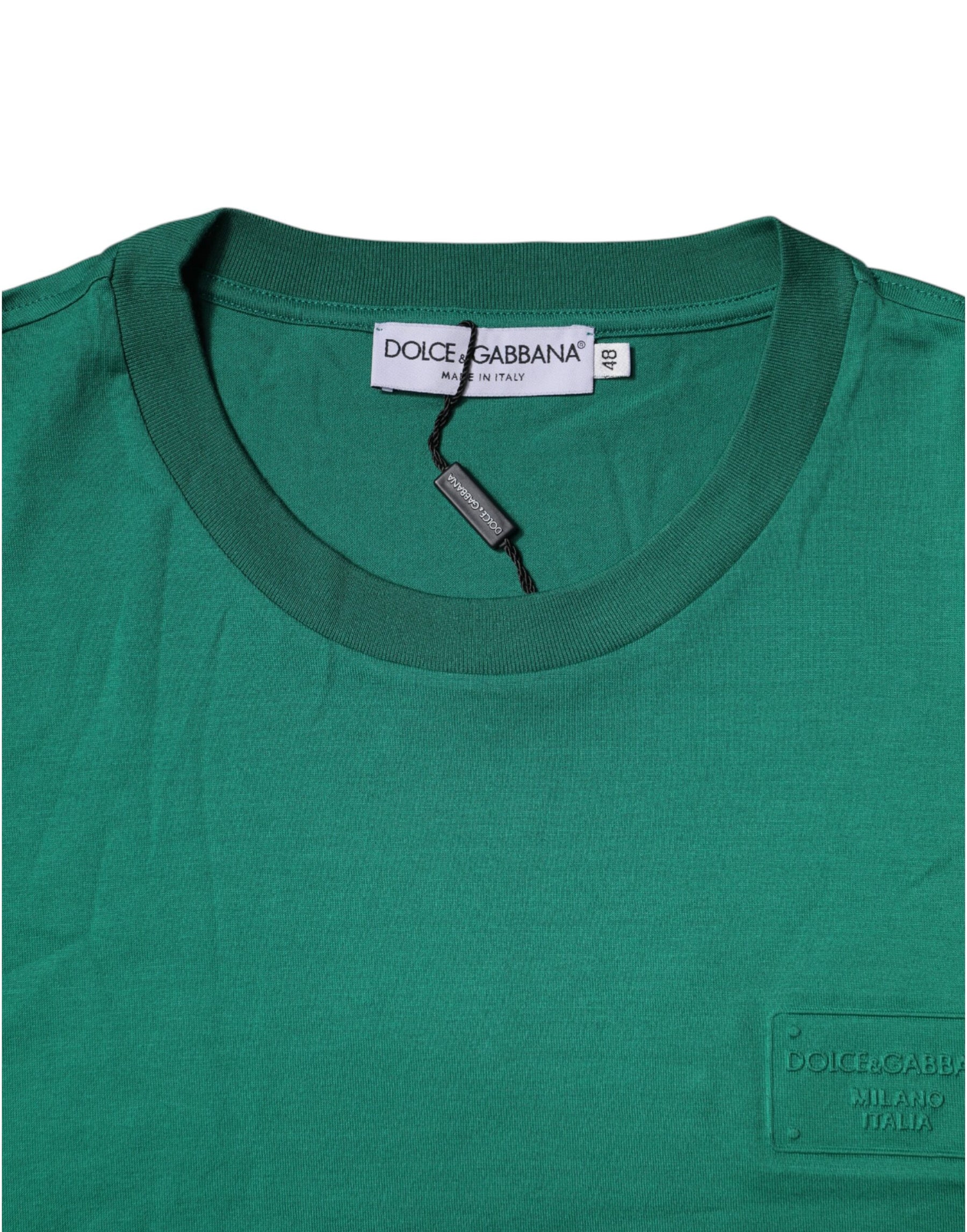 Dolce & Gabbana Green Logo Crew Neck Short Sleeves T-shirt | Regal Royce