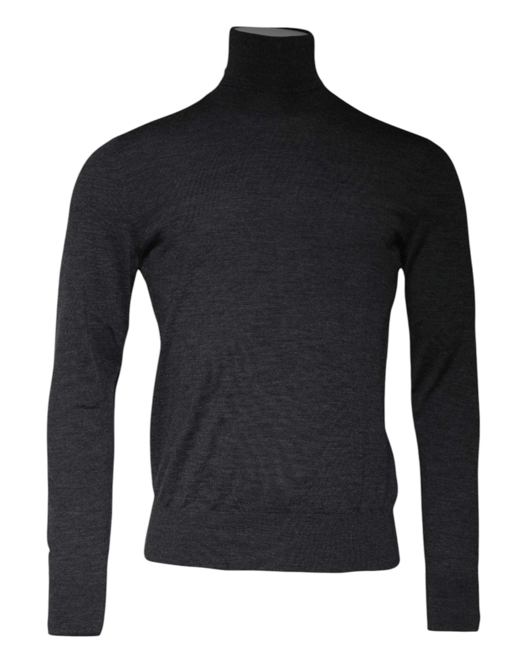 Dolce & Gabbana Gray Wool Knit Turtleneck Pullover Sweater | Regal Royce
