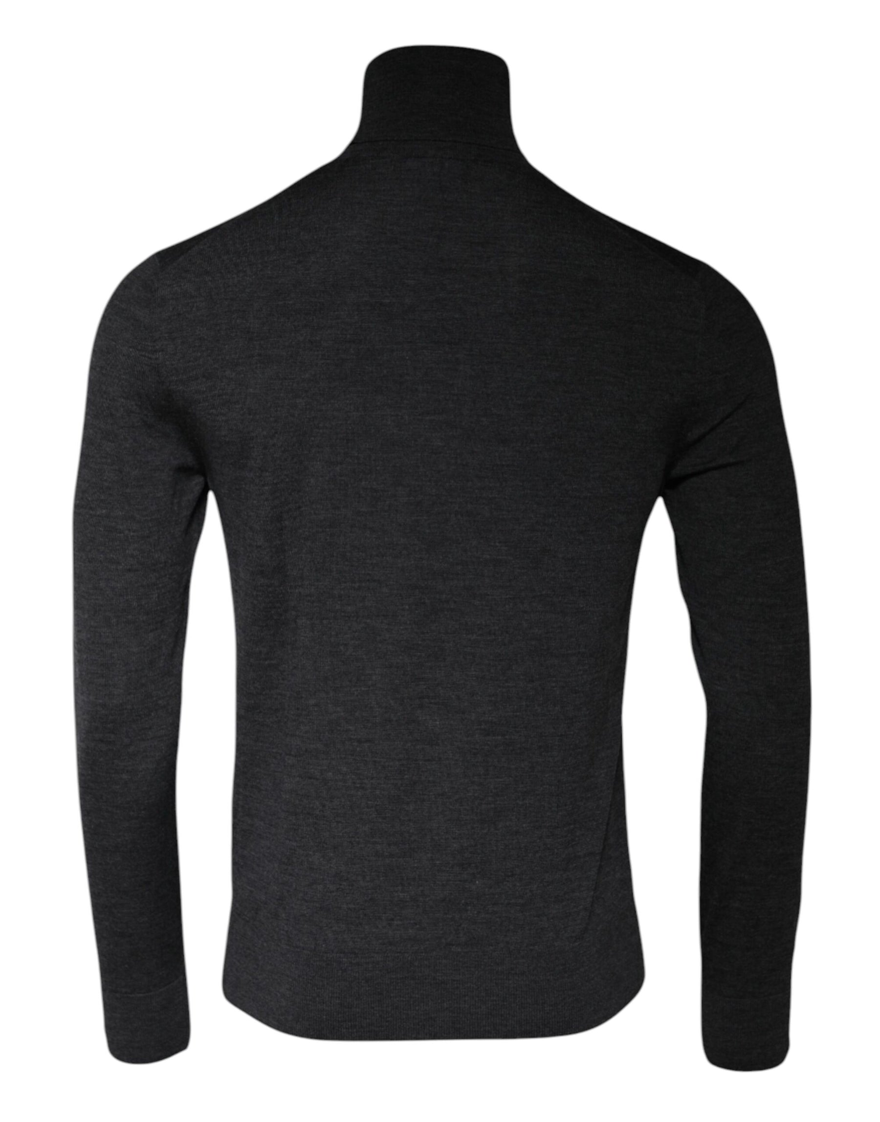 Dolce & Gabbana Gray Wool Knit Turtleneck Pullover Sweater | Regal Royce