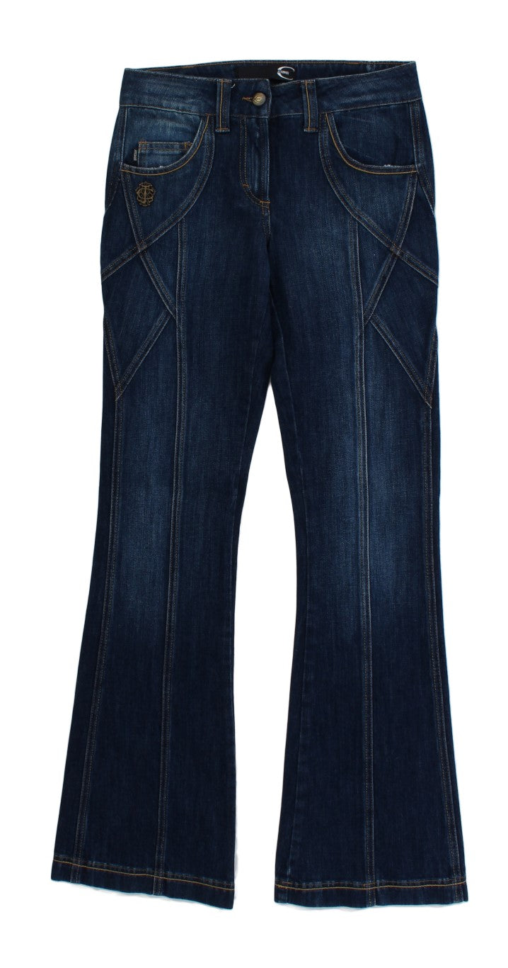 Cavalli Blue Cotton Stretch Low Waist Jeans | Regal Royce