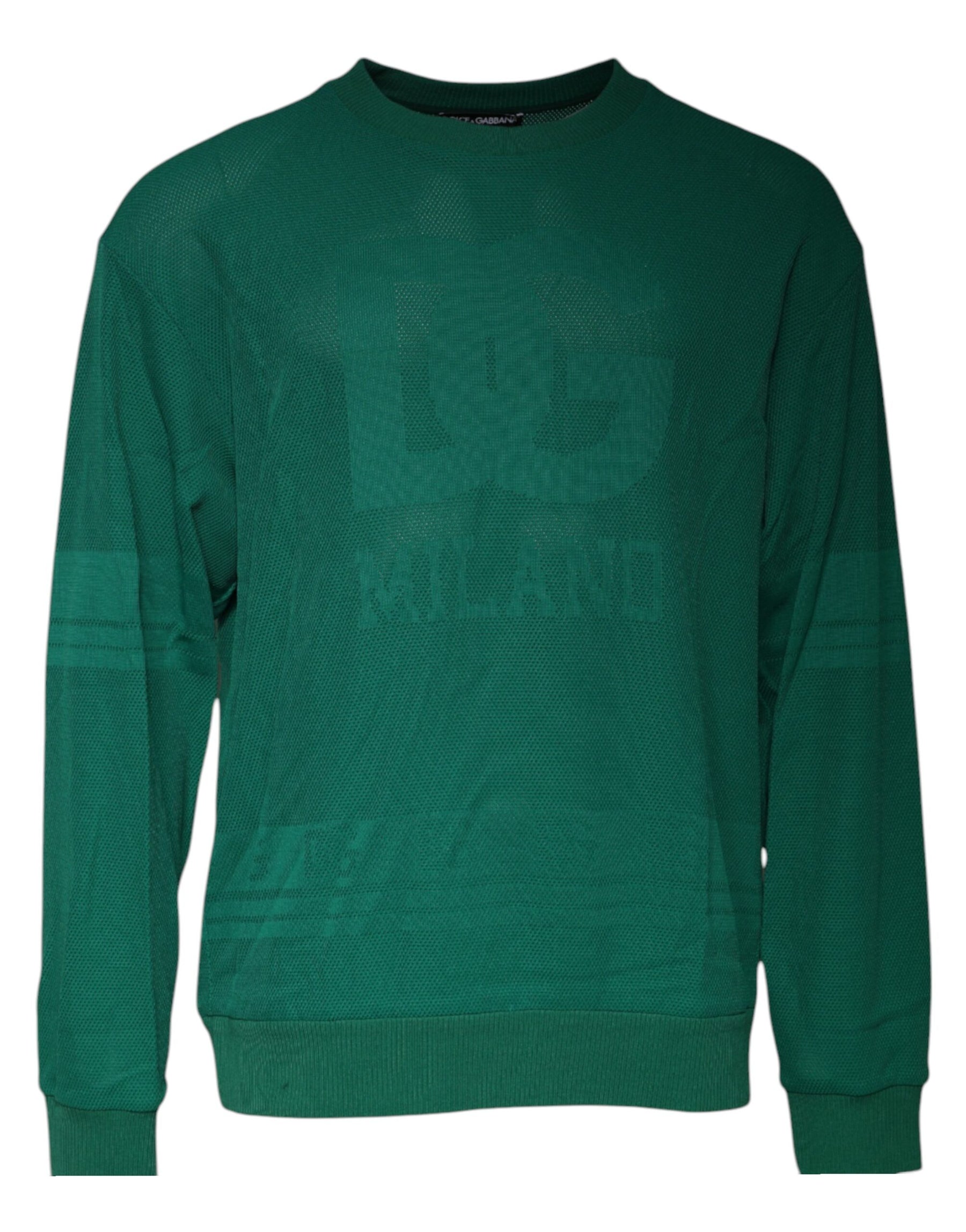 Dolce & Gabbana Green Logo Nylon Crew Neck Pullover Sweater | Regal Royce