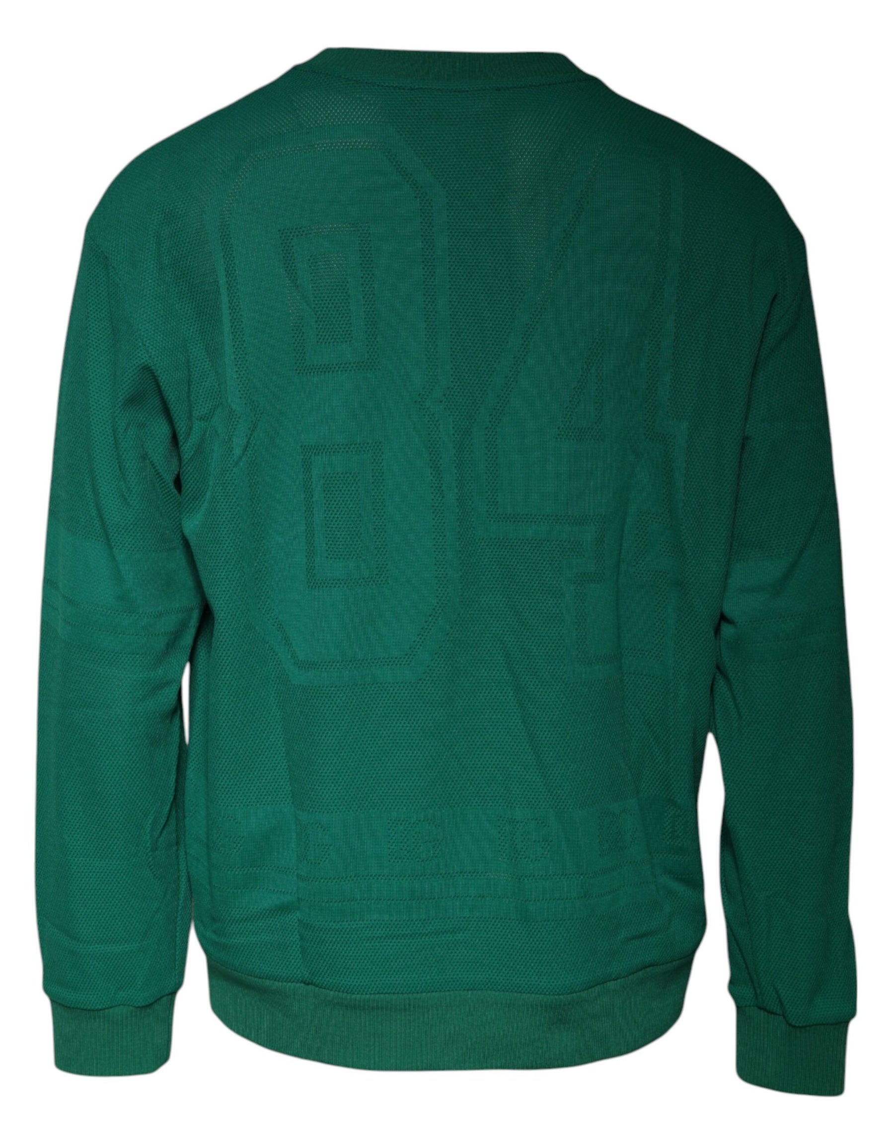 Dolce & Gabbana Green Logo Nylon Crew Neck Pullover Sweater | Regal Royce