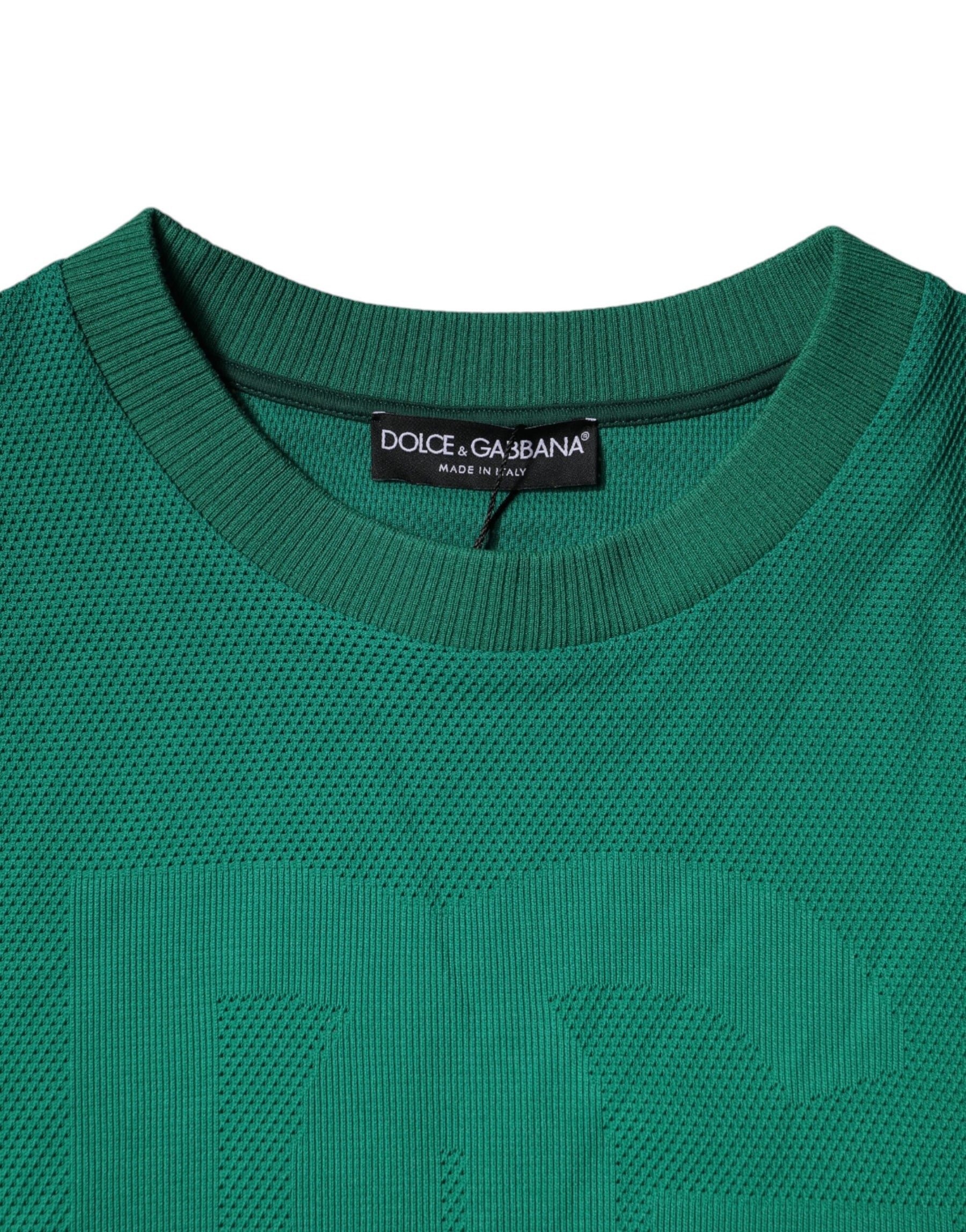Dolce & Gabbana Green Logo Nylon Crew Neck Pullover Sweater | Regal Royce