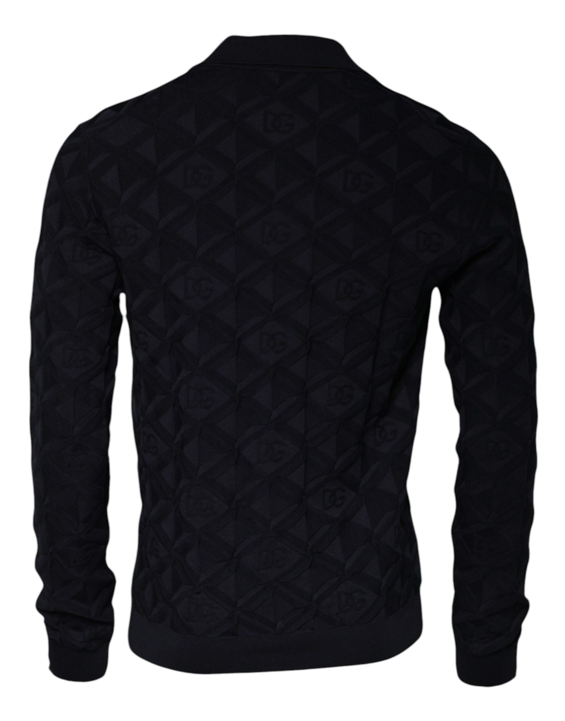 Dolce & Gabbana Black Silk Crew Neck Men Cardigan Sweater | Regal Royce