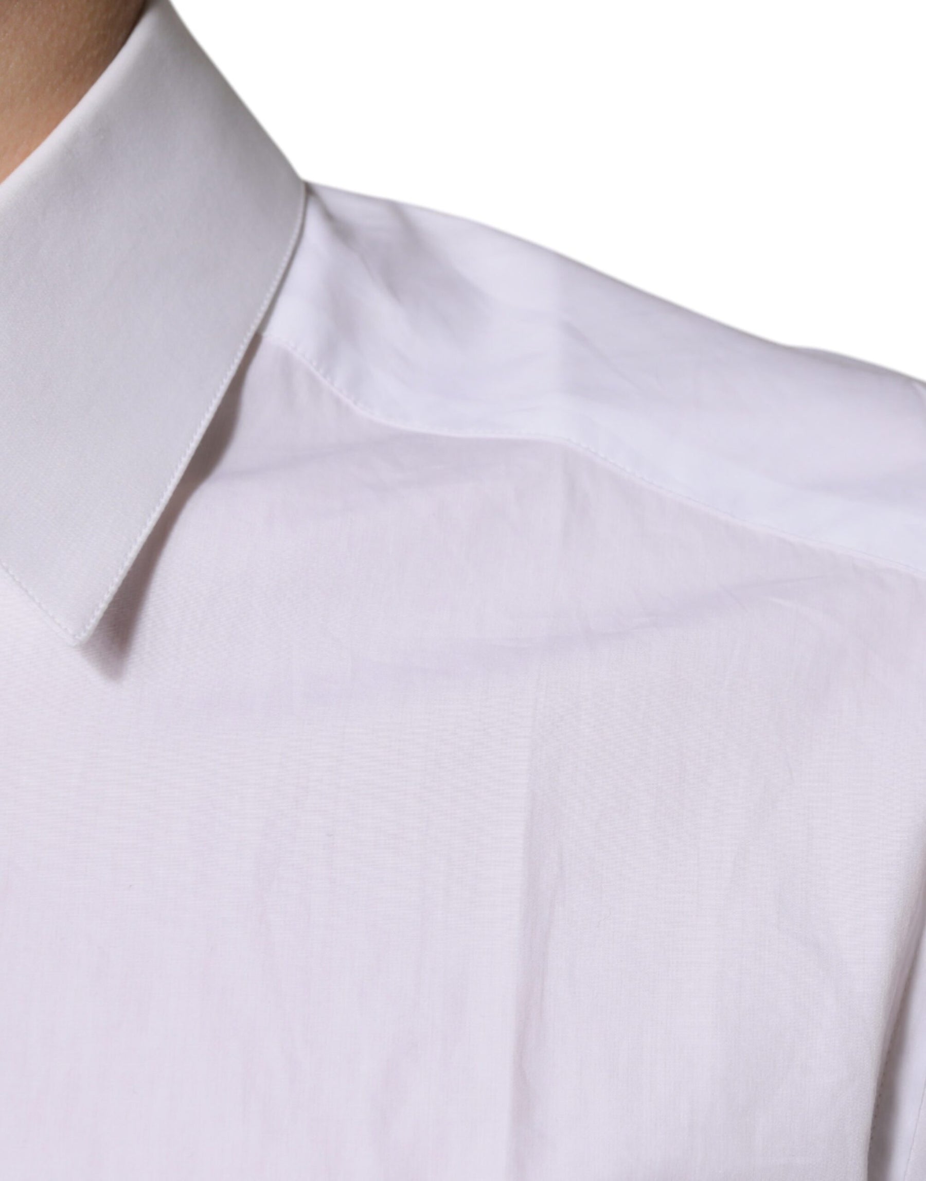 Dolce & Gabbana White Cotton Long Sleeves GOLD Dress Shirt | Regal Royce