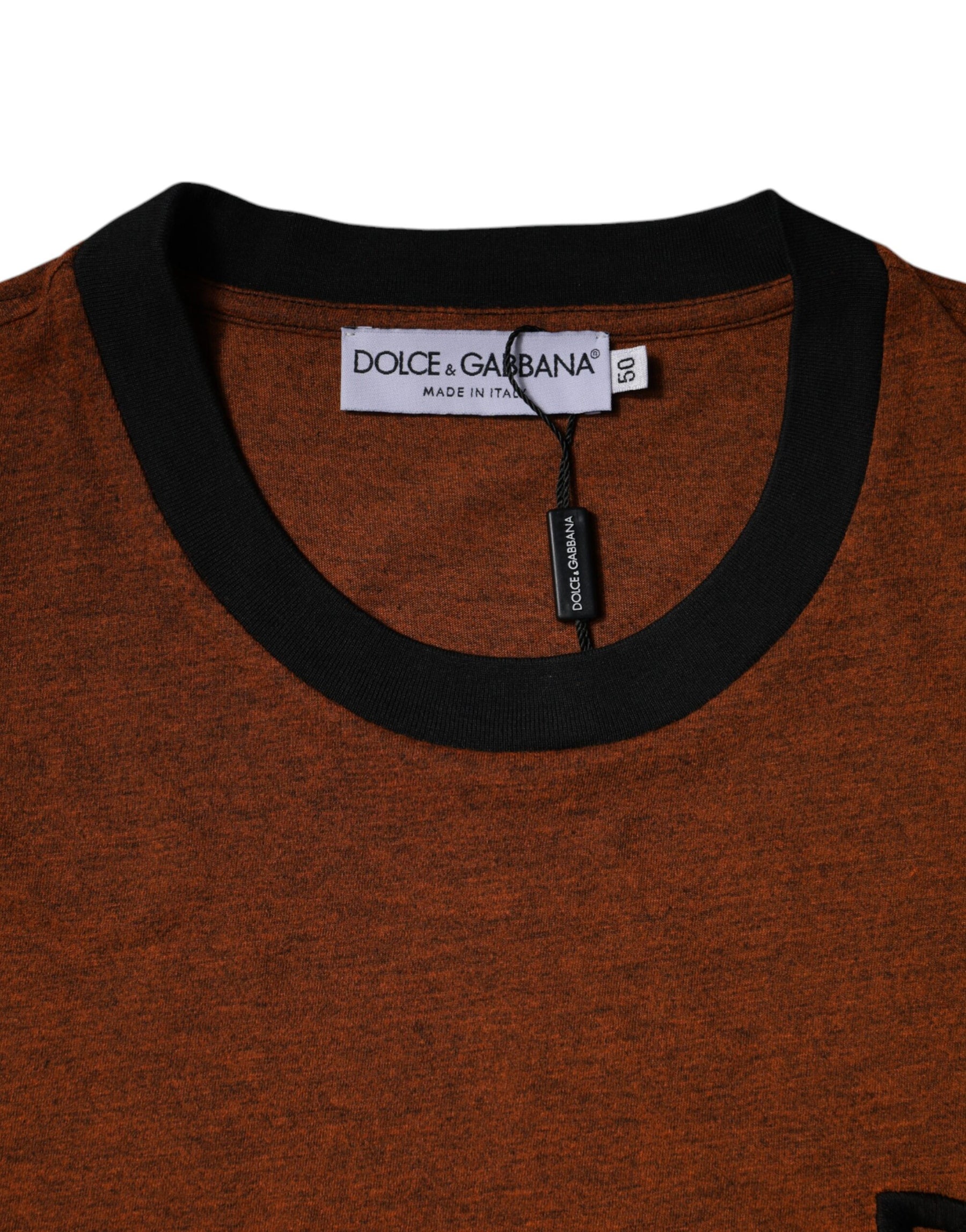 Dolce & Gabbana Brown DG Logo Polyester Crew Neck T-shirt | Regal Royce