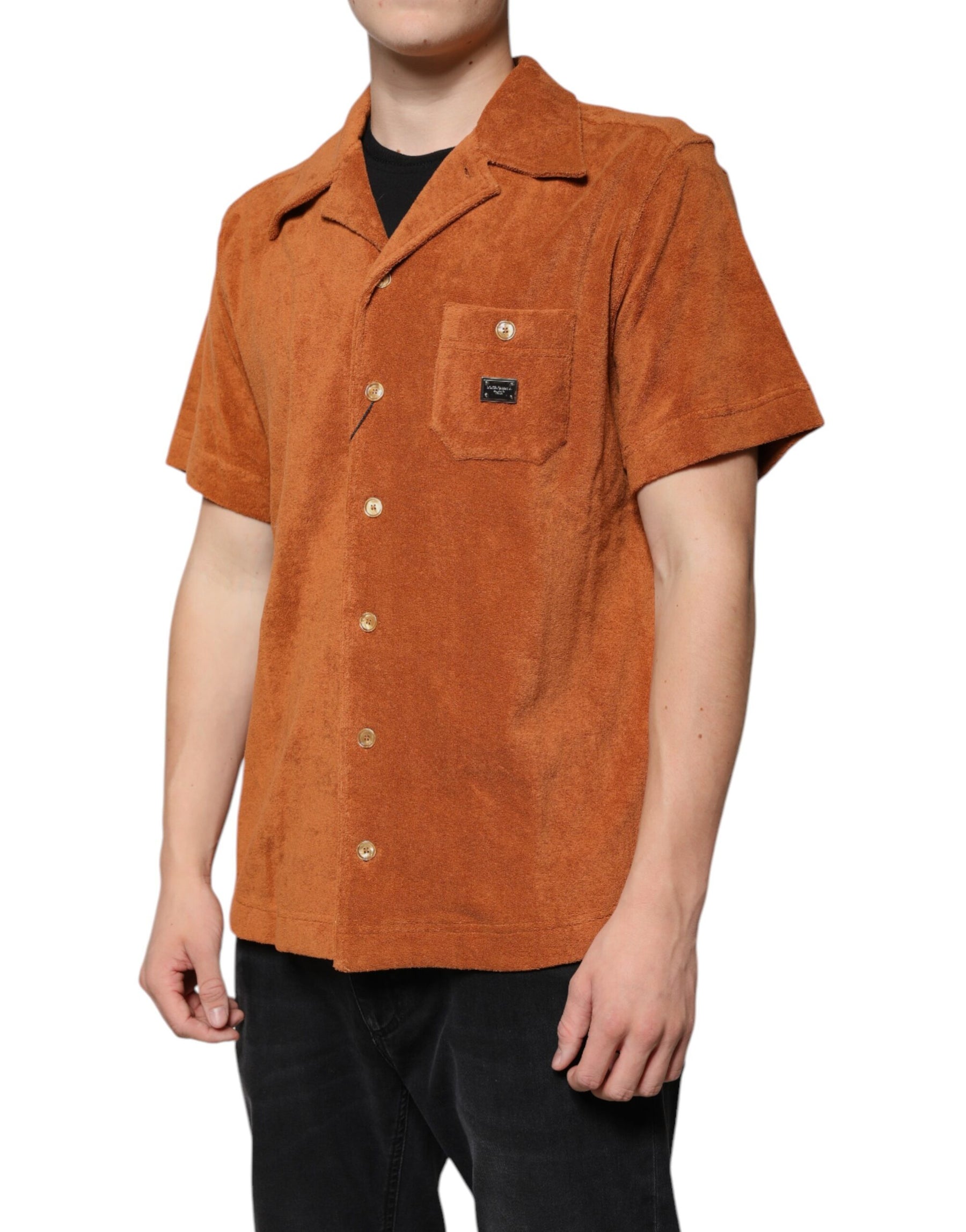 Dolce & Gabbana Hazel Cotton Velvet Button Down Collared Shirt | Regal Royce