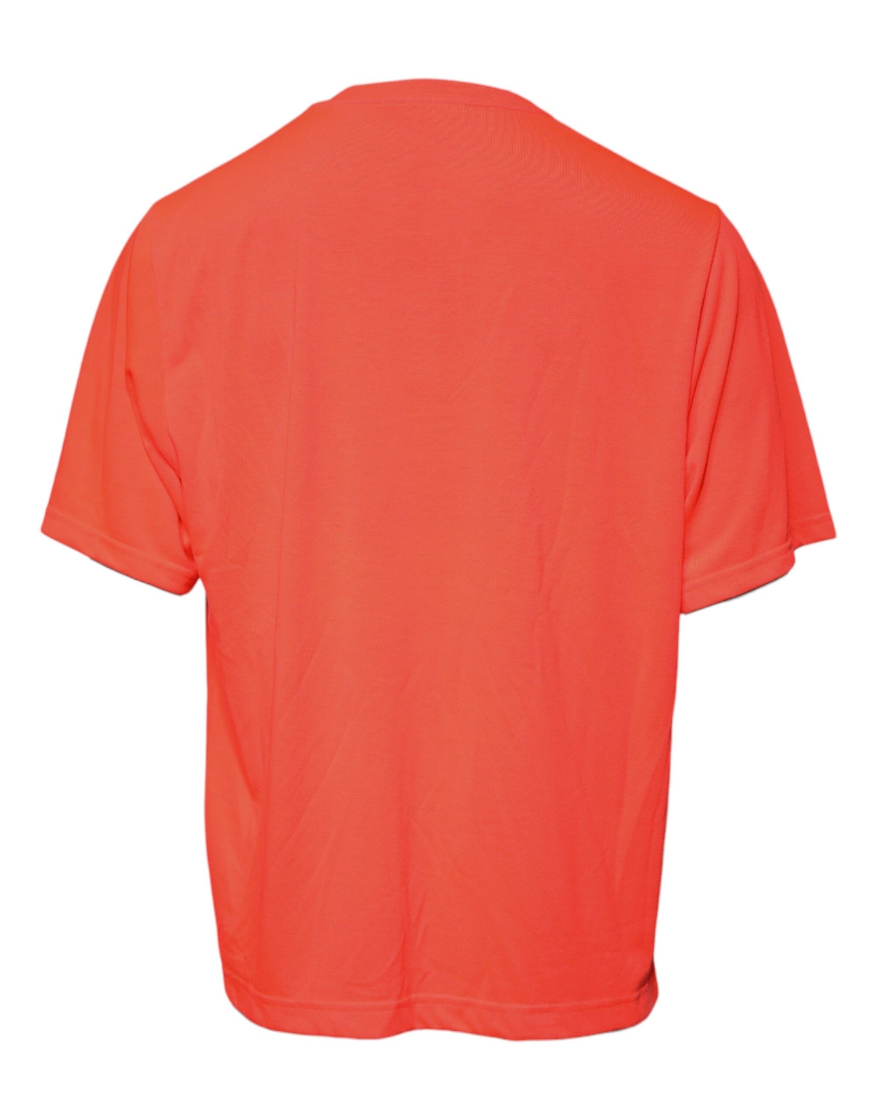 Dolce & Gabbana Orange Logo Polyester Crew Neck T-shirt | Regal Royce