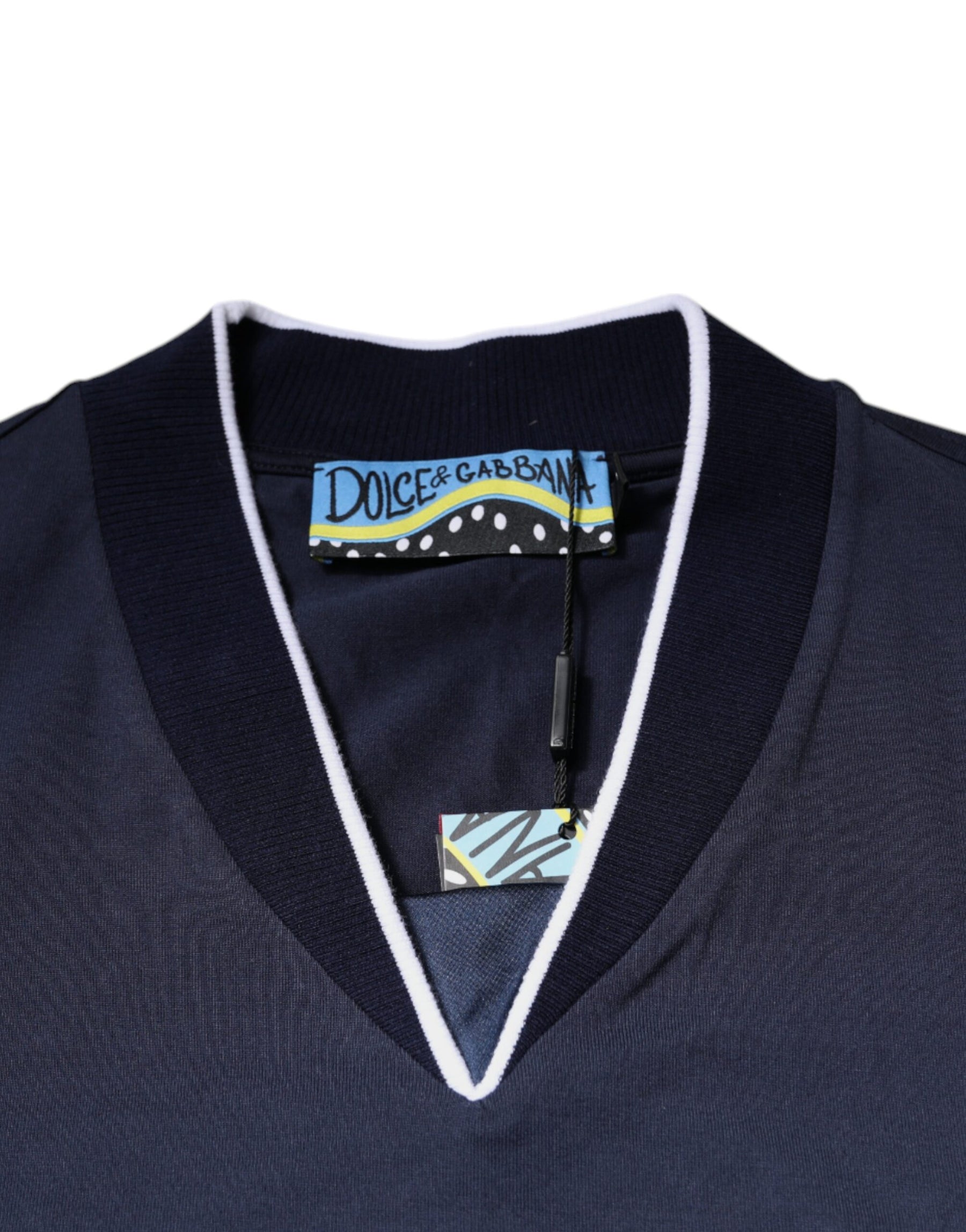 Dolce & Gabbana Multicolor Cotton Vneck Short Sleeve T-shirt | Regal Royce