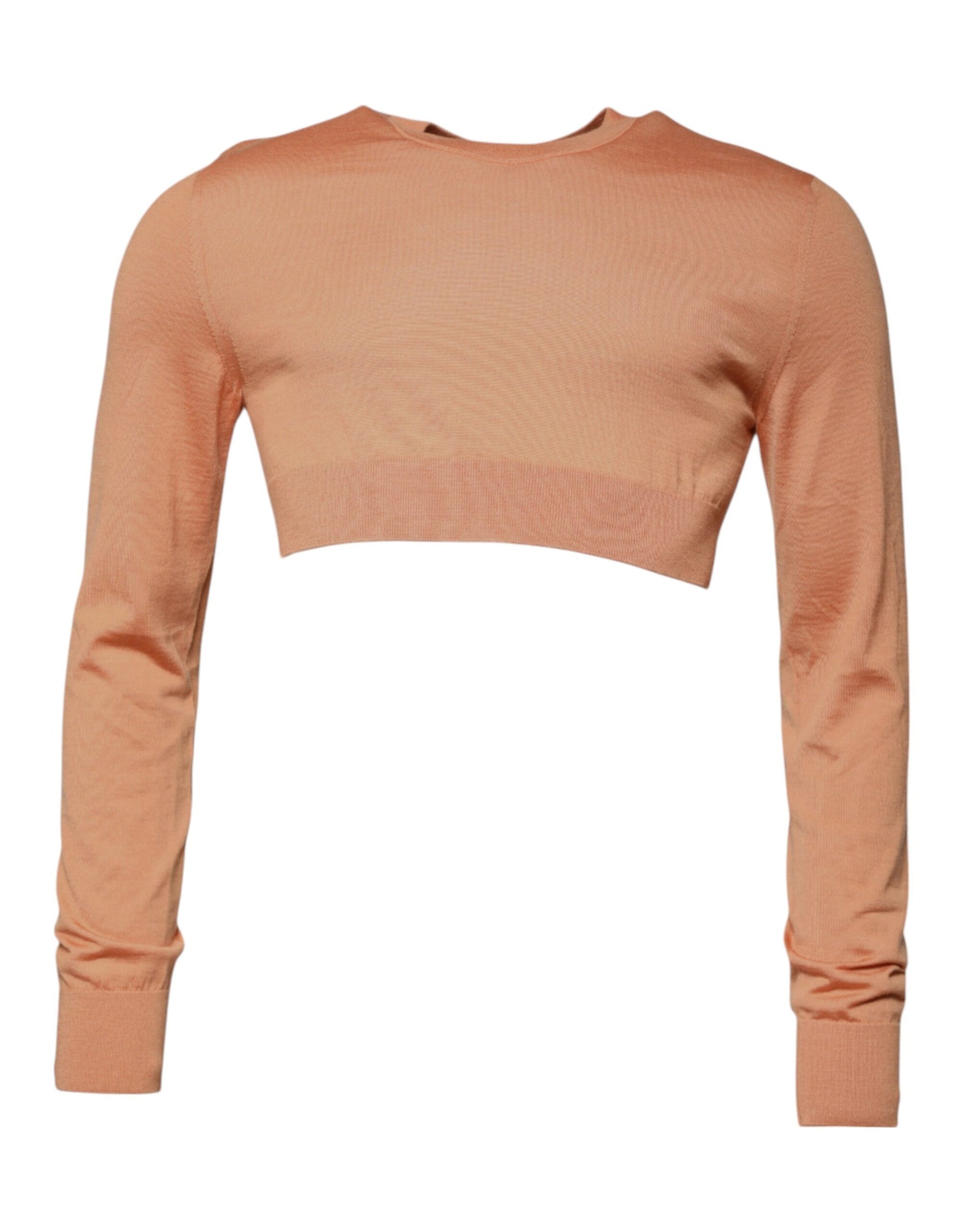 Dolce & Gabbana Beige Wool Crewneck Pullover Cropped Sweater | Regal Royce