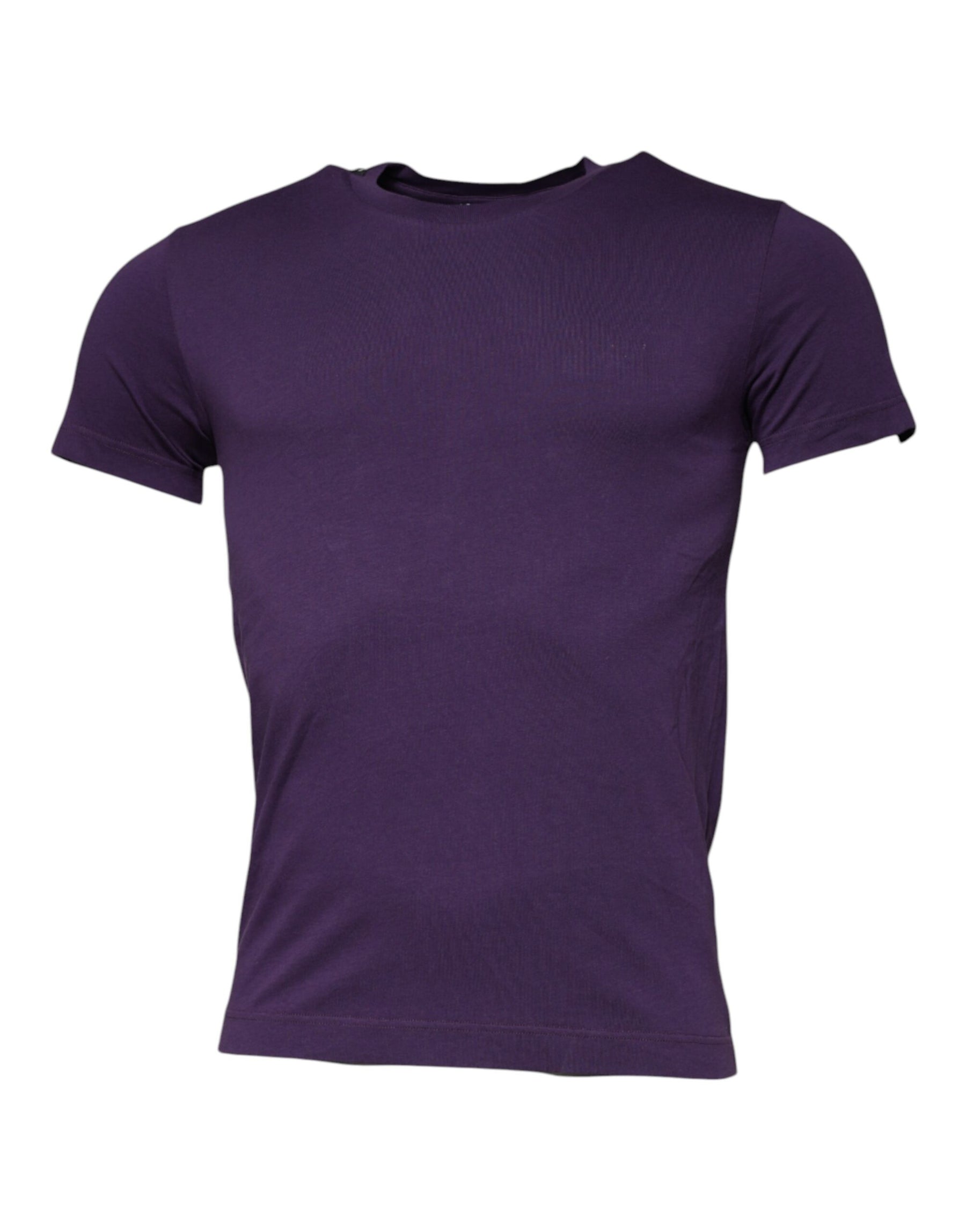 Dolce & Gabbana Violet Cotton Crew Neck Short Sleeve T-shirt | Regal Royce