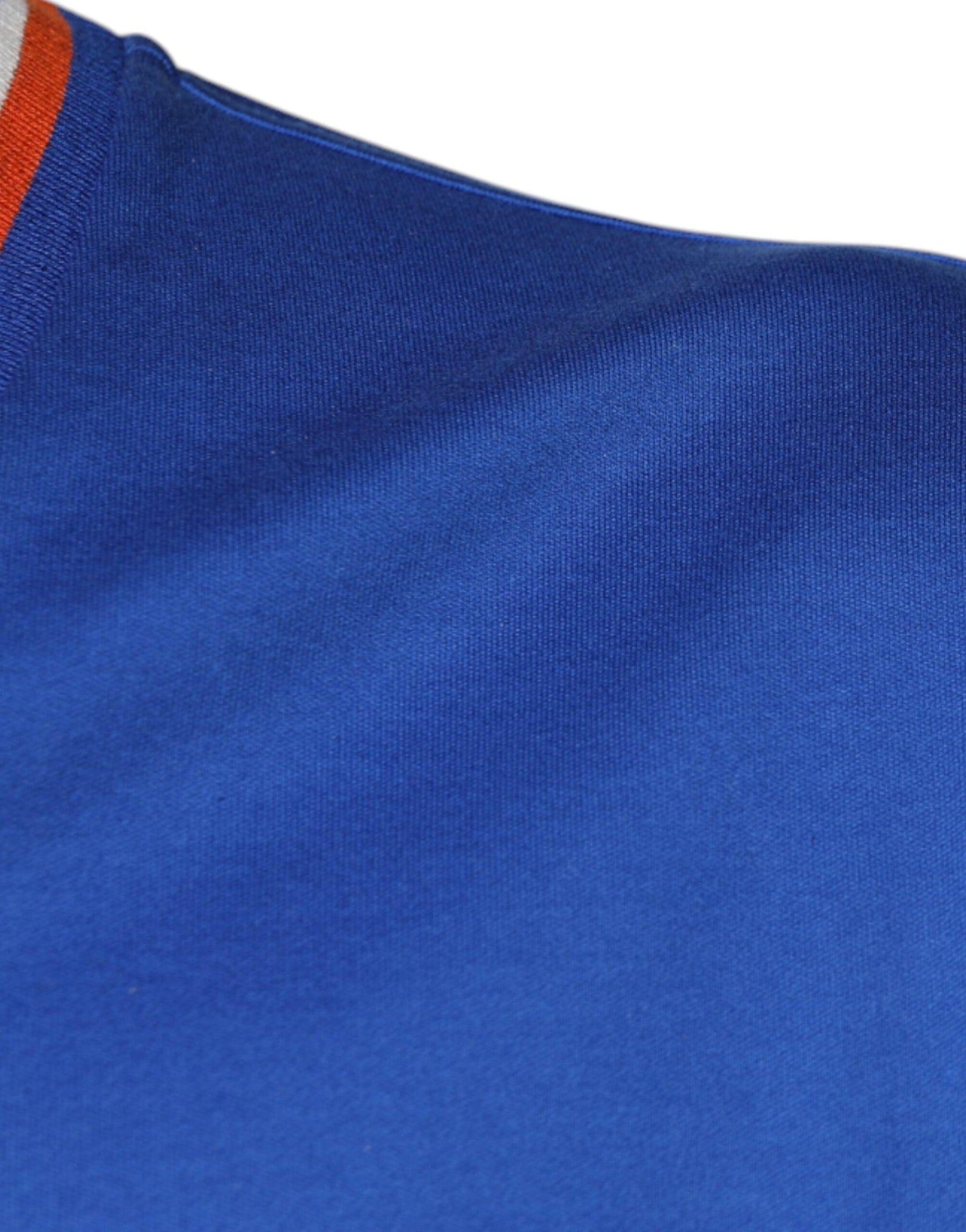 Dolce & Gabbana Blue Logo V-neck Short Sleeve T-shirt | Regal Royce