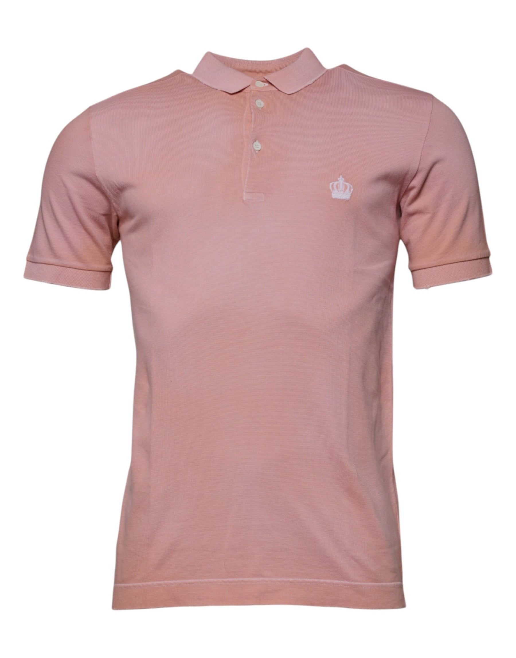 Dolce & Gabbana Pink Crown Collared Short Sleeve Polo T-shirt | Regal Royce
