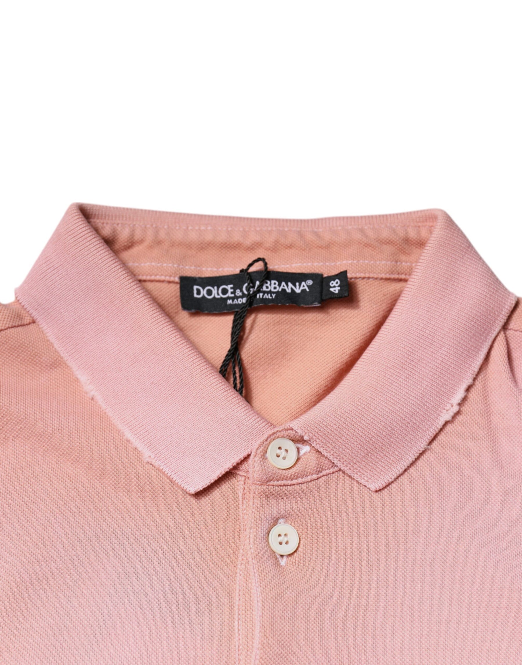 Dolce & Gabbana Pink Crown Collared Short Sleeve Polo T-shirt | Regal Royce