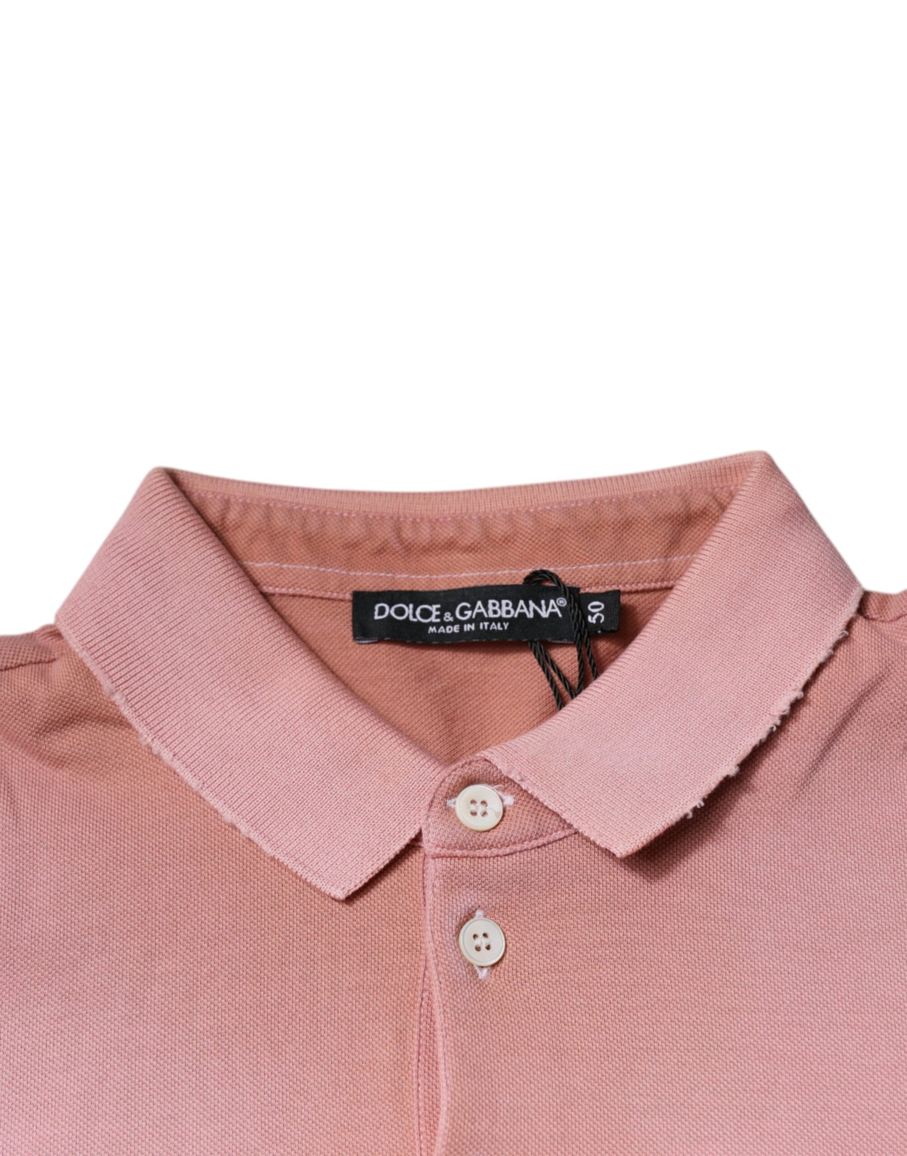 Dolce & Gabbana Pink Crown Collared Short Sleeve Polo T-shirt | Regal Royce