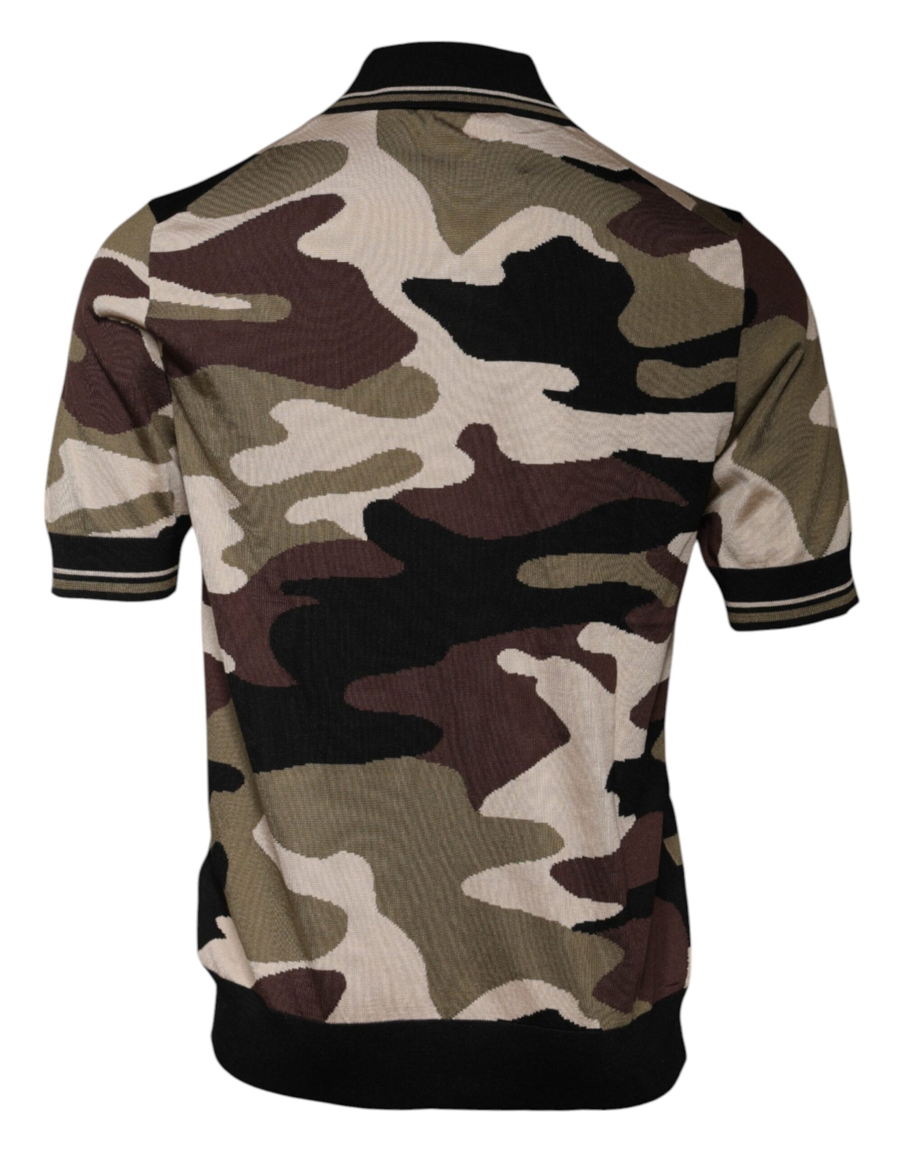 Dolce & Gabbana Multicolor Camouflage Collared Polo T-shirt | Regal Royce