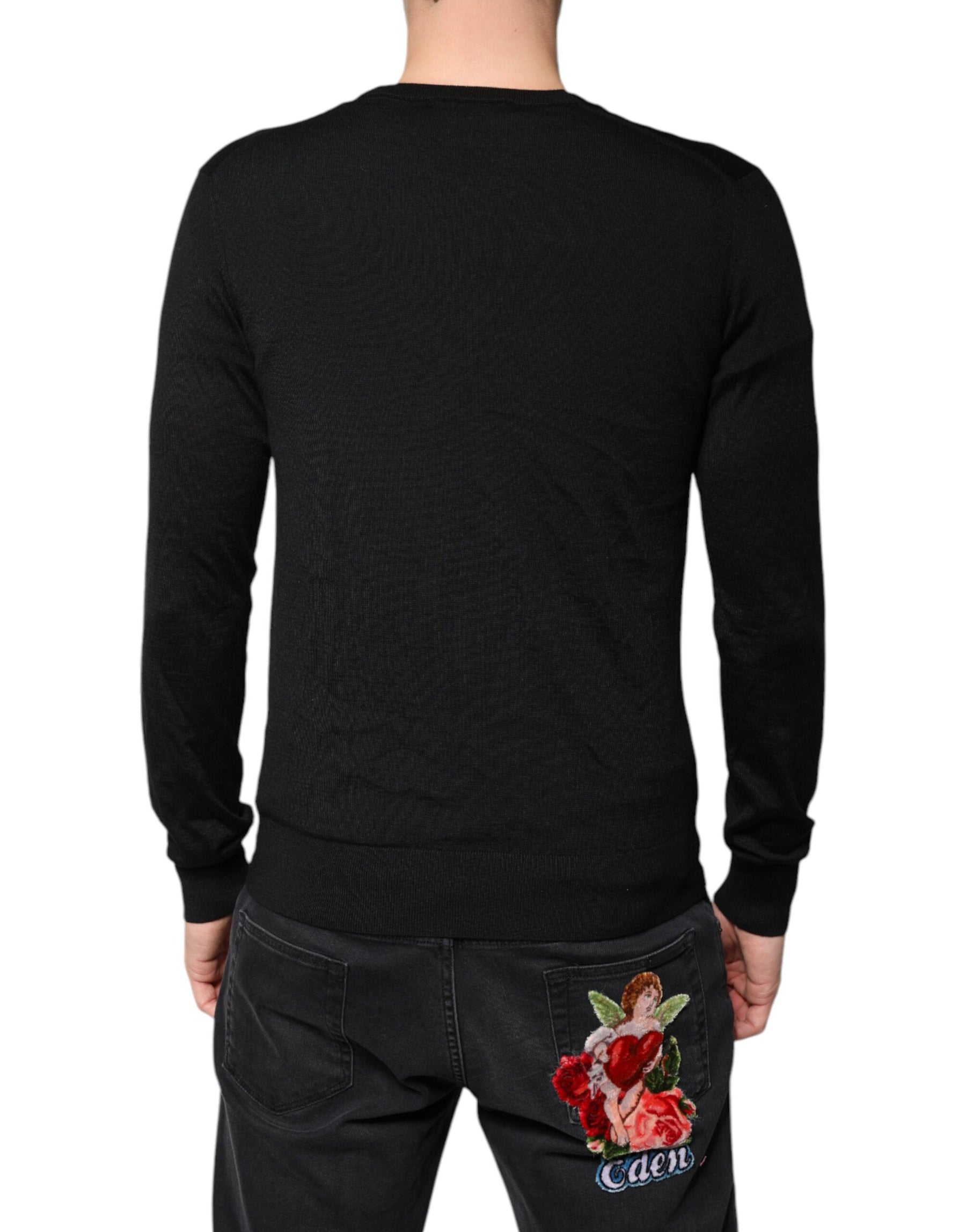 Dolce & Gabbana Black Cashmere Button Down Cardigan Sweater | Regal Royce