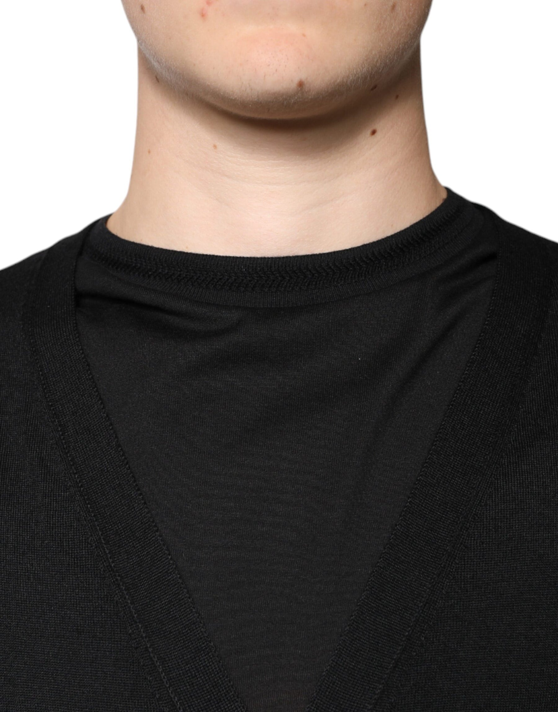 Dolce & Gabbana Black Cashmere Button Down Cardigan Sweater | Regal Royce