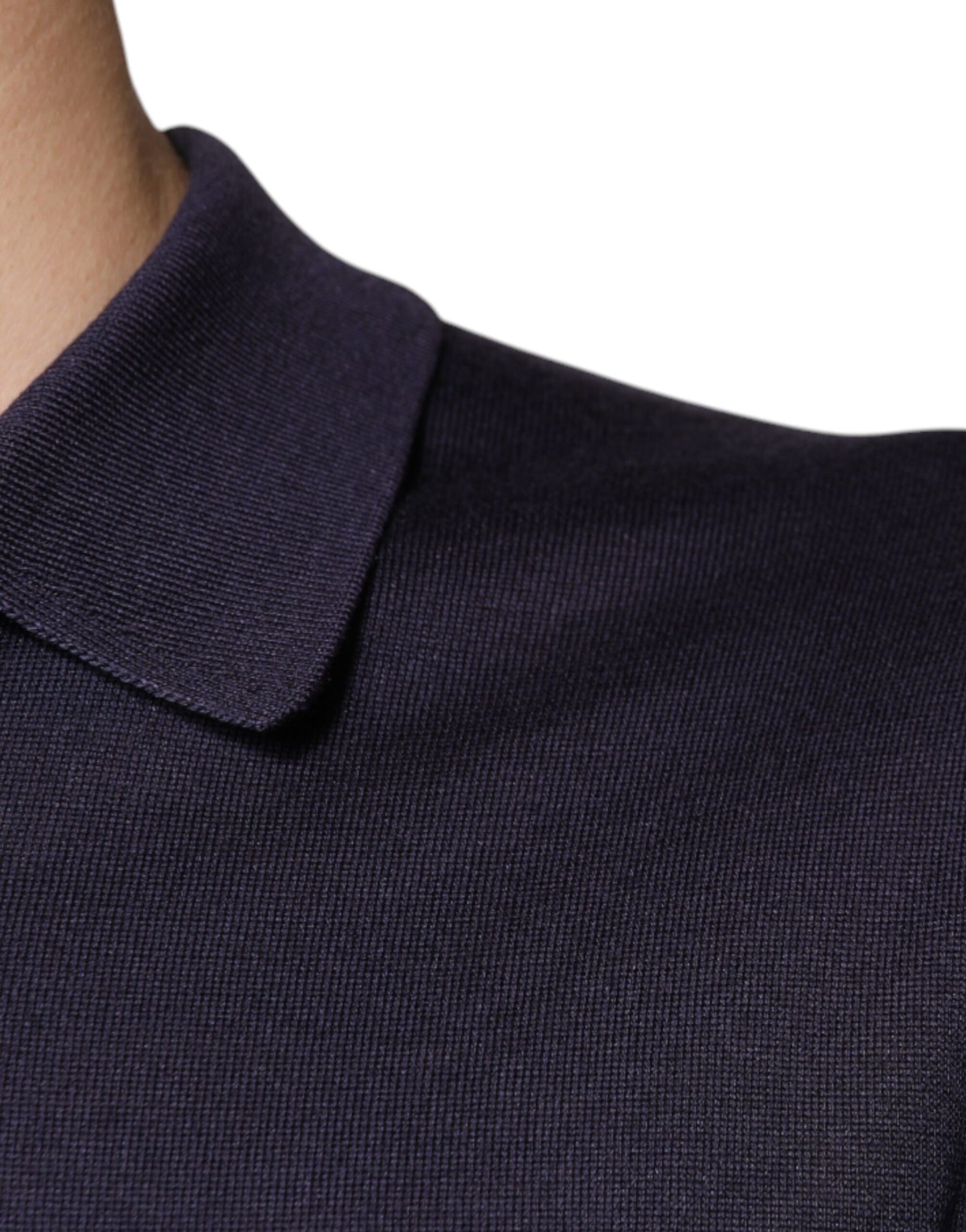 Dolce & Gabbana Blue Silk Collared Short Sleeves Polo T-shirt | Regal Royce