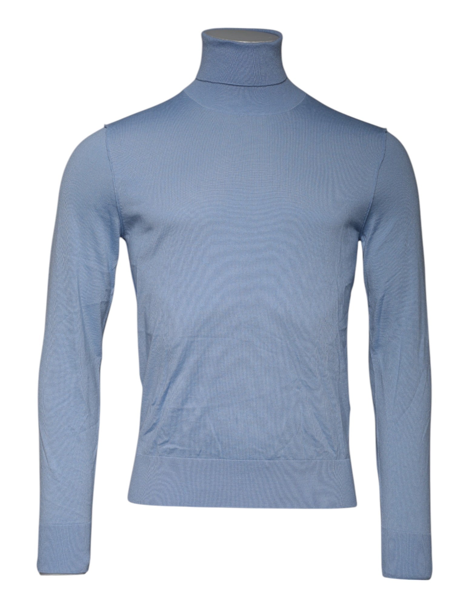 Dolce & Gabbana Light Blue Silk Turtleneck Pullover Sweater | Regal Royce