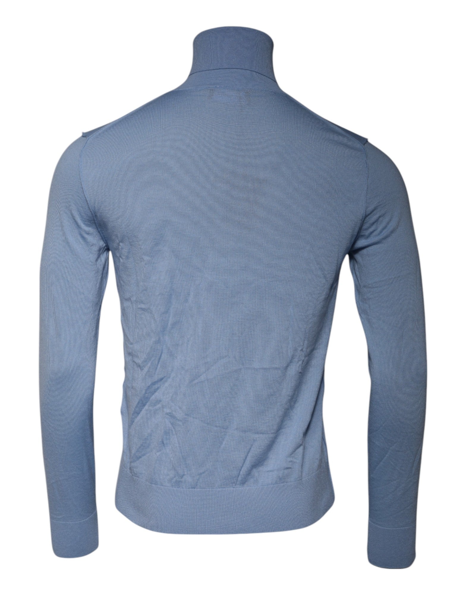 Dolce & Gabbana Light Blue Silk Turtleneck Pullover Sweater | Regal Royce