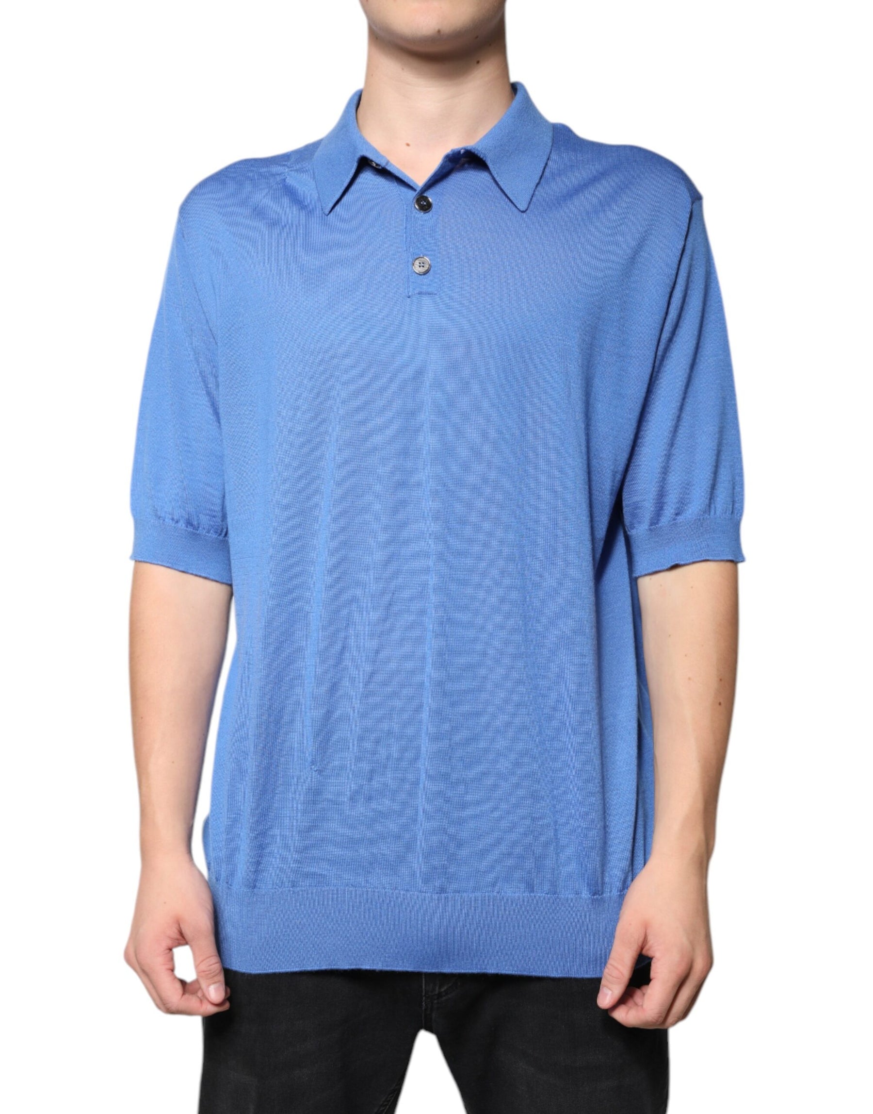 Dolce & Gabbana Blue Collared Short Sleeves Polo T-shirt | Regal Royce