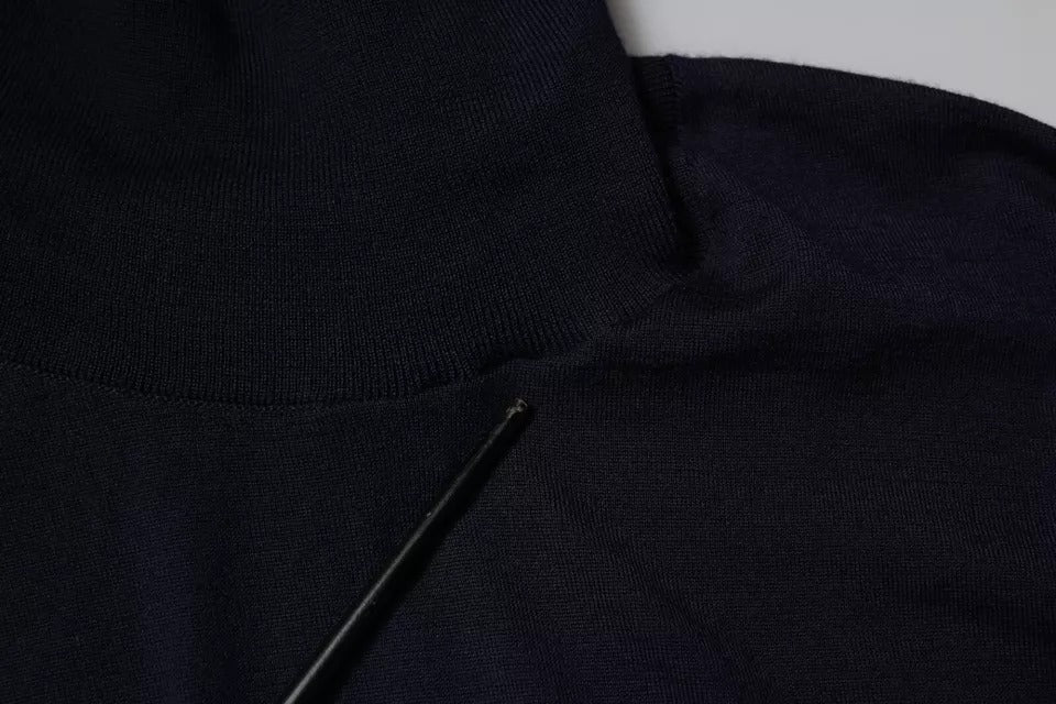 Dolce & Gabbana Blue Cashmere Turtleneck Pullover Sweater | Regal Royce