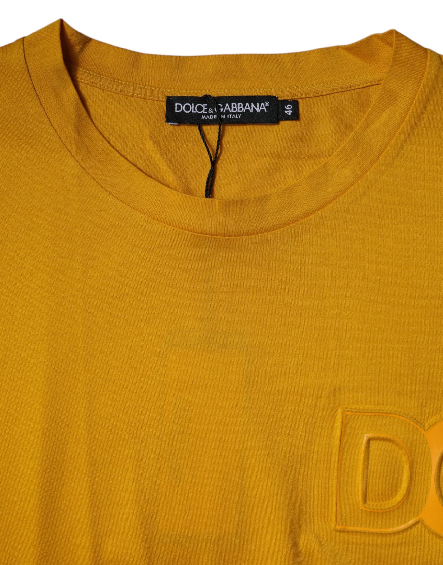 Dolce & Gabbana Dark Yellow Logo Crew Neck Short Sleeves T-shirt | Regal Royce