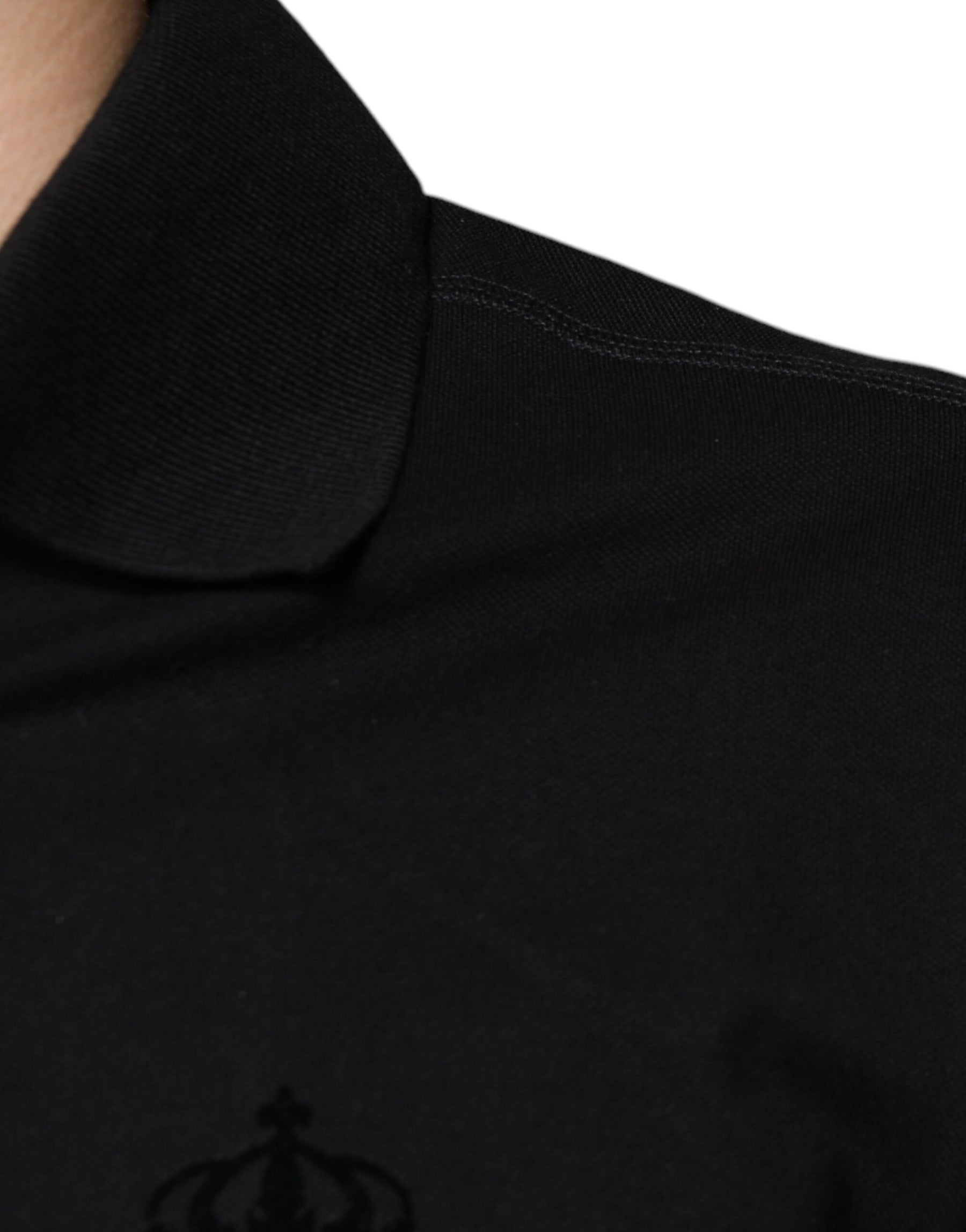 Dolce & Gabbana Black DG Collared Short Sleeves Polo T-shirt | Regal Royce