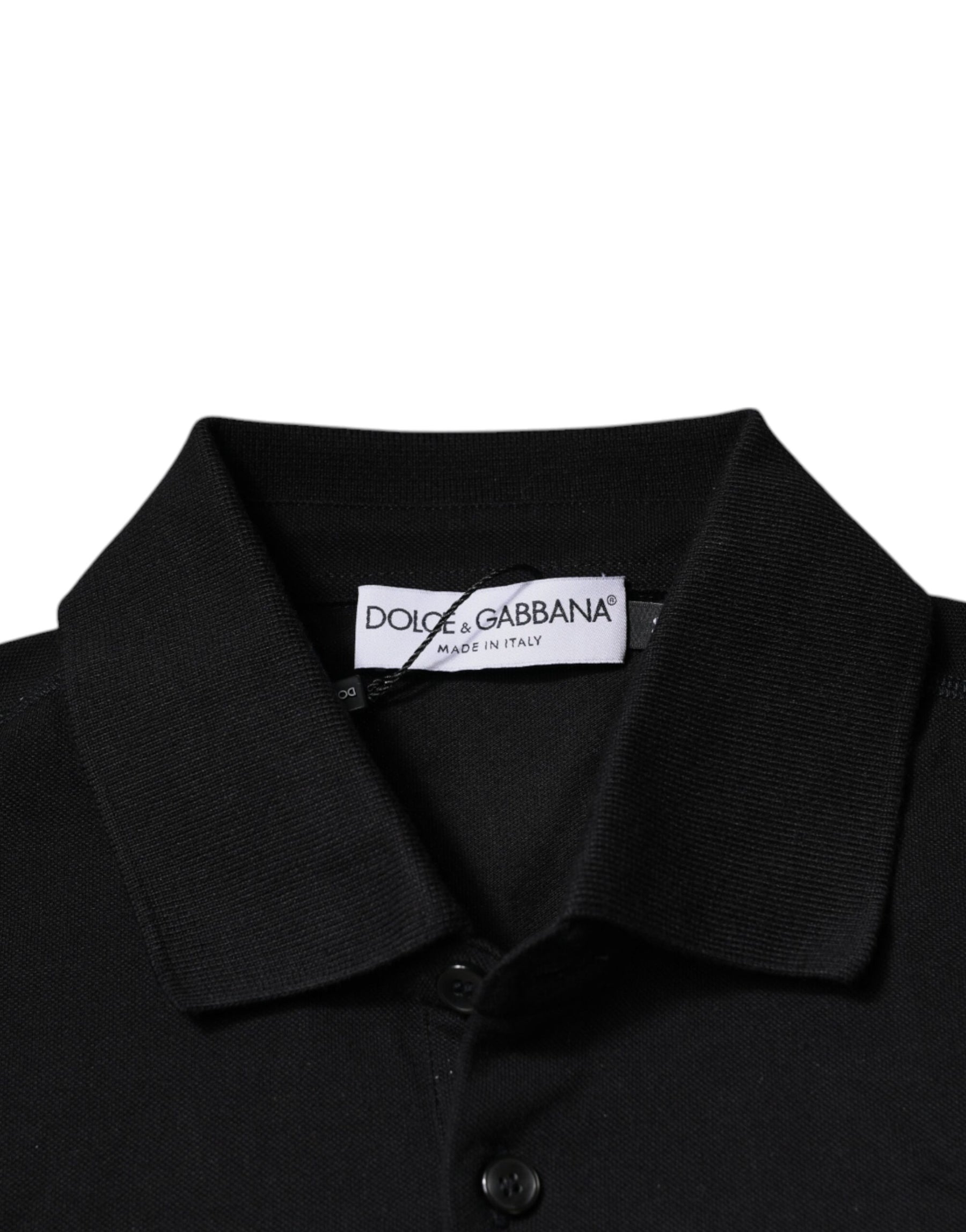 Dolce & Gabbana Black DG Collared Short Sleeves Polo T-shirt | Regal Royce