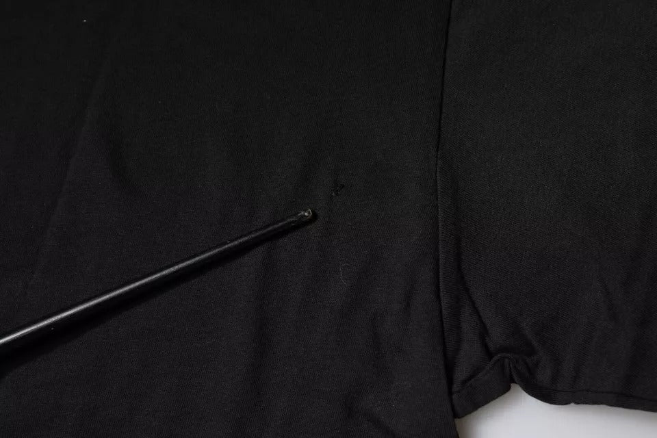 Dolce & Gabbana Black Logo Print Cotton Short Sleeve T-shirt | Regal Royce